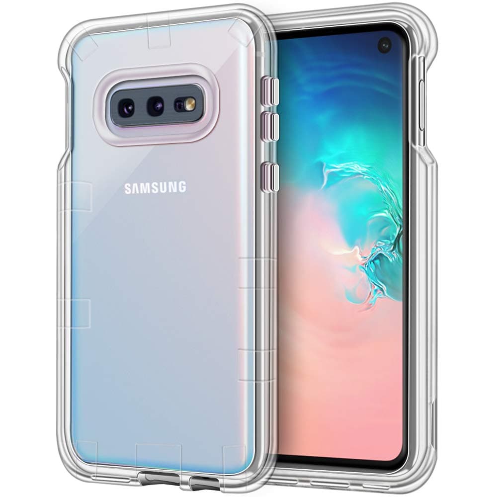 Galaxy S10e Case, Anuck Crystal Clear 3 in 1 Heavy Duty Defender Case Shockproof Full-Body Protective Case Hard PC Shell & Soft TPU Bumper Cover for Samsung Galaxy S10e 5.8 inch (2019 Release), Clear