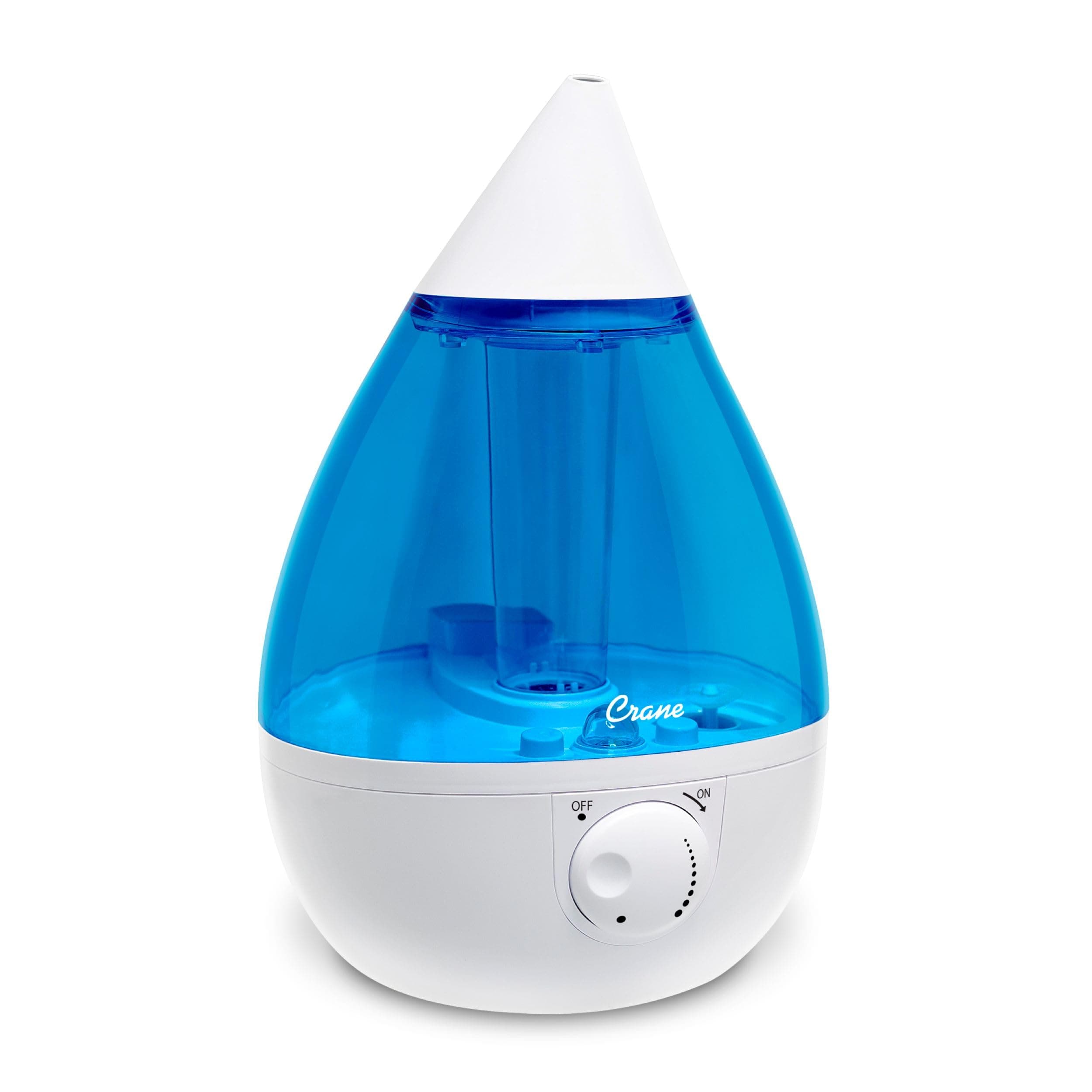 Crane Drop Shape Ultrasonic Cool Mist Humidifier with 2.3 Gallon output per day