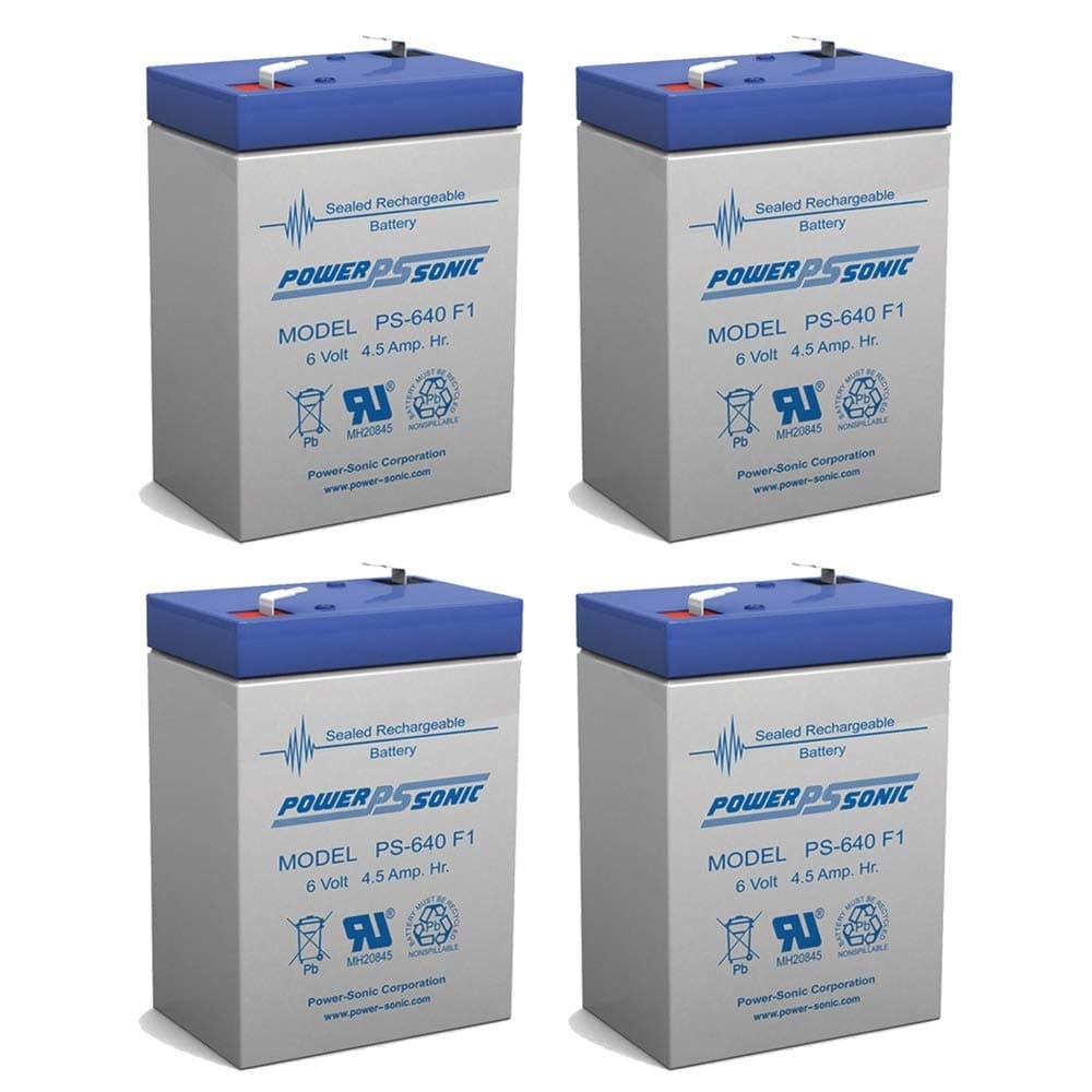 PS-640 SLA Battery 6v 4.5AH F1 Terminal - 4 Pack