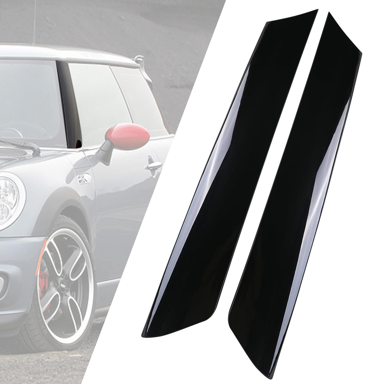 Windshield A Pillar Trim Molding (1 Pair) | Compatible with Mini Cooper R50 R52 R53 Accessories Left Driver and Right Passenger Side | Replaces 51137128157 Exterior Window A-Pillar Post Trim Panel