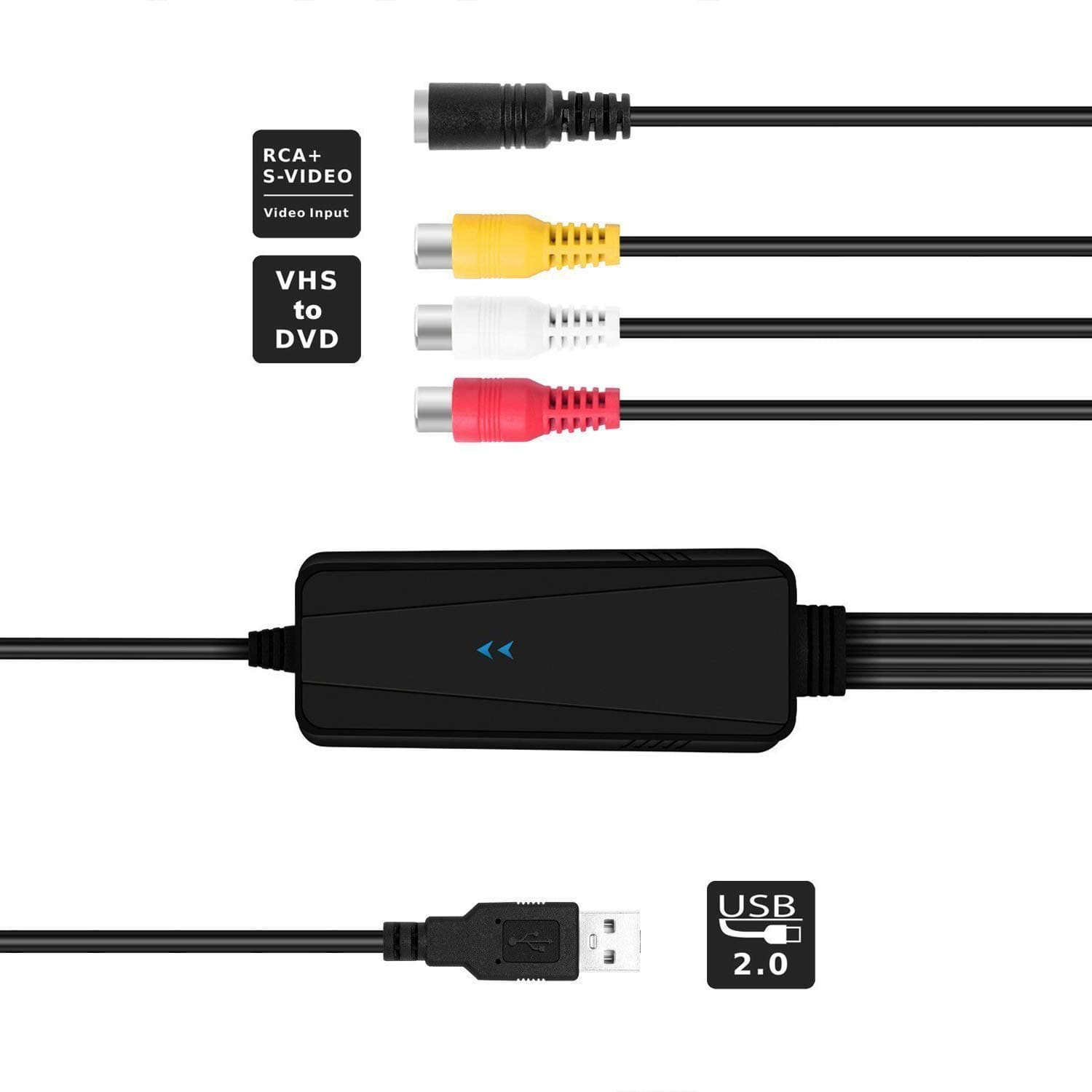 USB Video Capture Device, InVaFoCo USB 2.0 Video Grabber Card VHS to DVD Maker for Windows / Analog to Digital Video Converter / VHS Video Recorder / Capture analog video for Windows PC