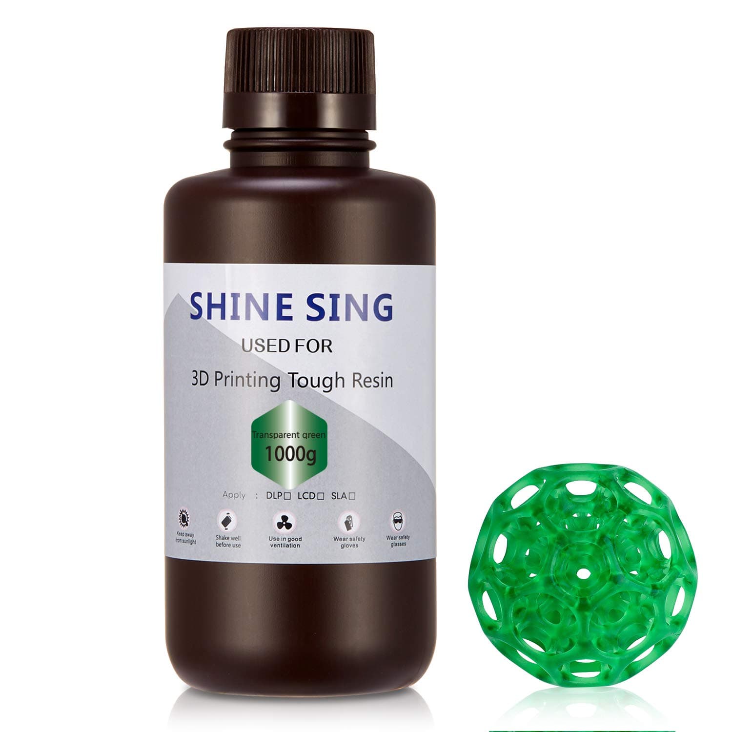 3D Printer Resin ，SHINE SING 1kg Liquid Photopolymer Resin 3D Printer LCD UV Sensitive Resin Printing Material(ZY-T31 Zhiyang makes waves)