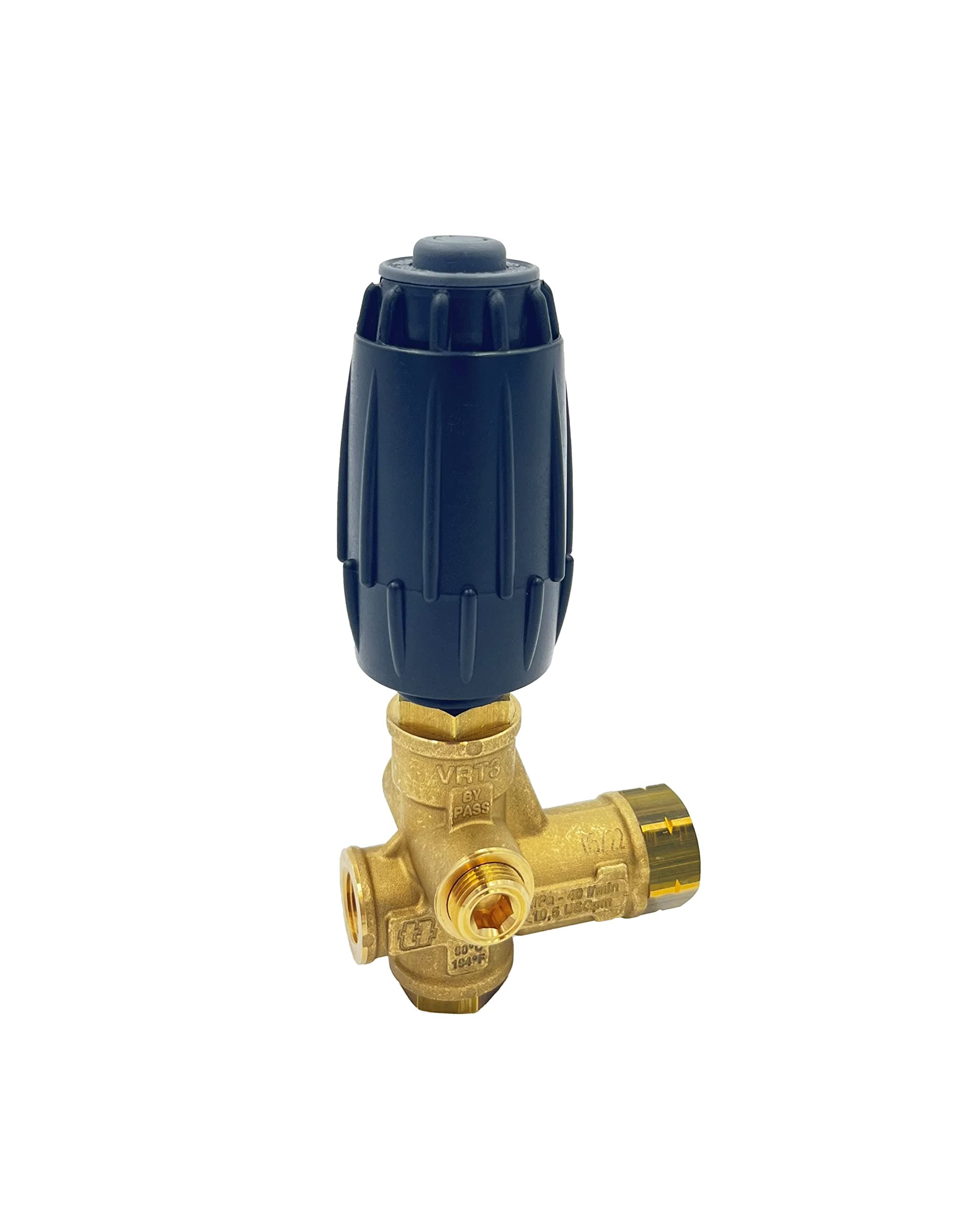 Annovi Reverberi VRT3-310EZ Unloader, Black Spring, 4500 PSI, 10.5 GPM, Adjustment Knob, EZ Start, Brass