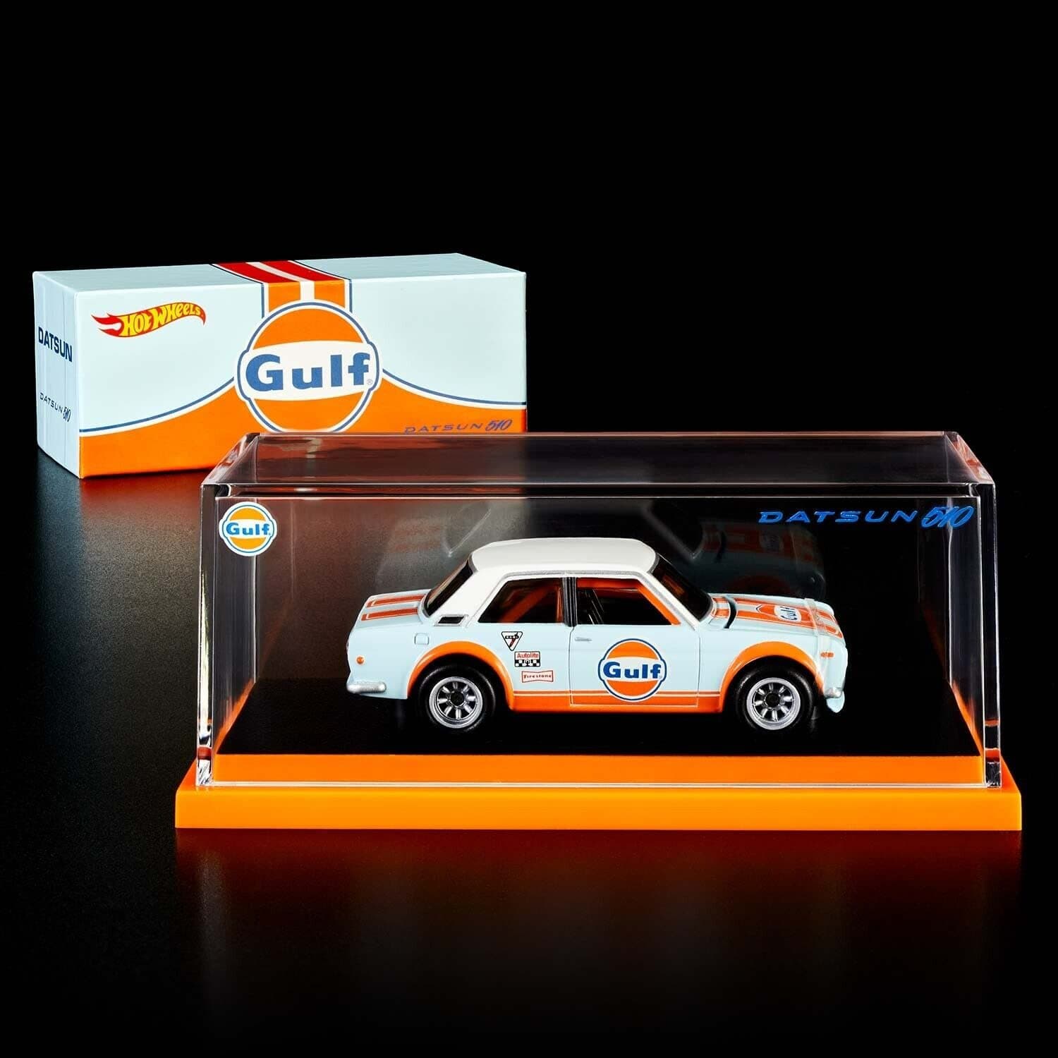 Hot Wheels RLC Collectors Exclusive Gulf Datsun 510 Limited Edition 1:64 Scale Collectible Die Cast Metal Toy Car Model