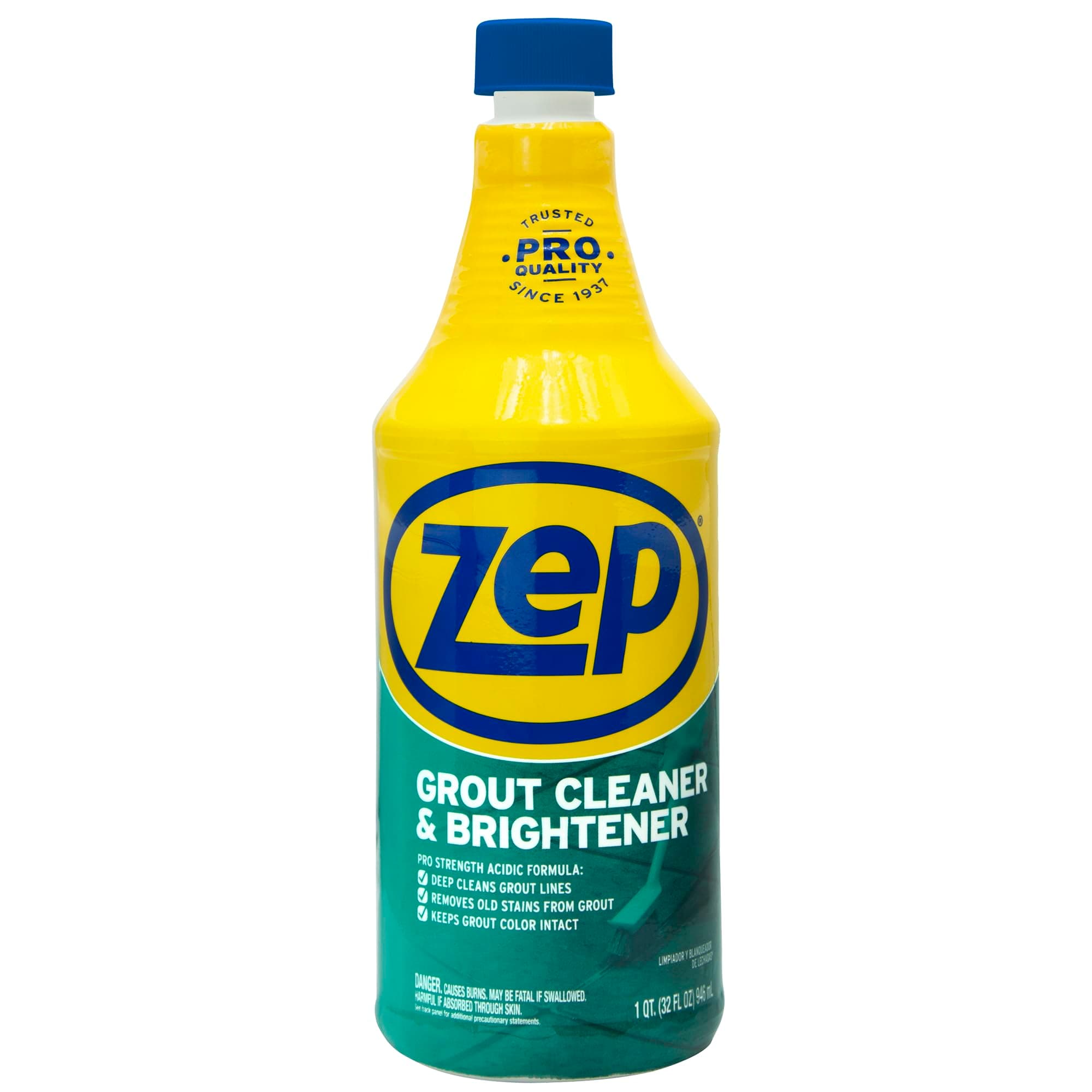 Zep Grout Cleaner & Brightener - 32oz (1 Bottle) - ZU104632 - Deep Cleaning Formula Removes Old Dirt From Grout