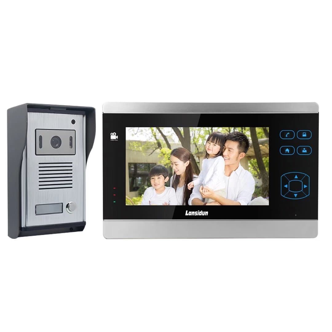 Video Doorbell Kit, 7-inch Color Monitors and Surface Mounted HD Camera Video Doorphone, Unlock Control and Night Version Intercom System