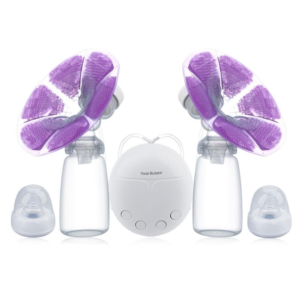 Kidshome Double Electric Breast Pump BPA Free Hands Free USB Charging Breast Pump with Two Cold Heat Pad and Two Nipple