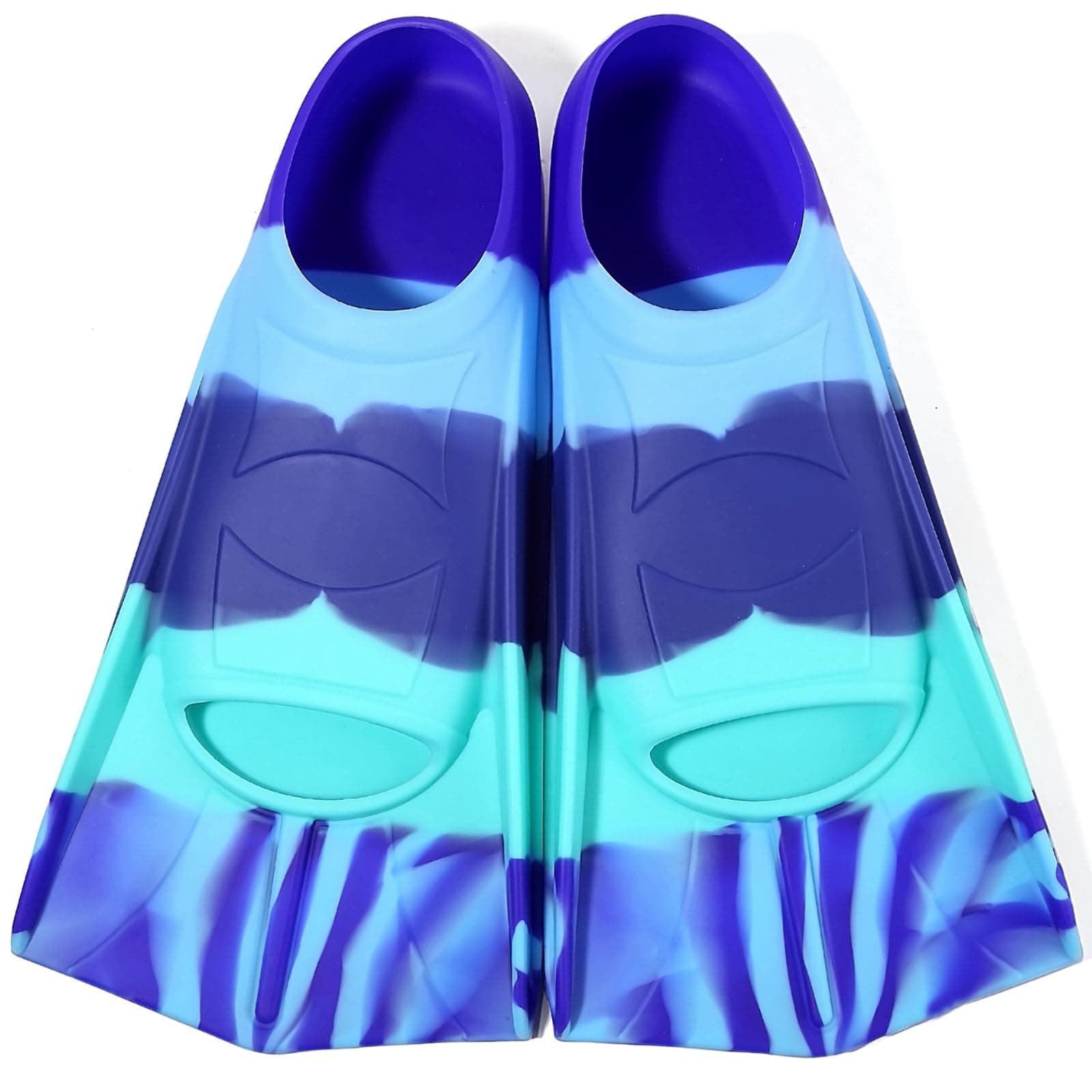 Kids Swim Fins, Short Blade Non-Slip Heel Pool Training Flippers for Youth Lightweight Design