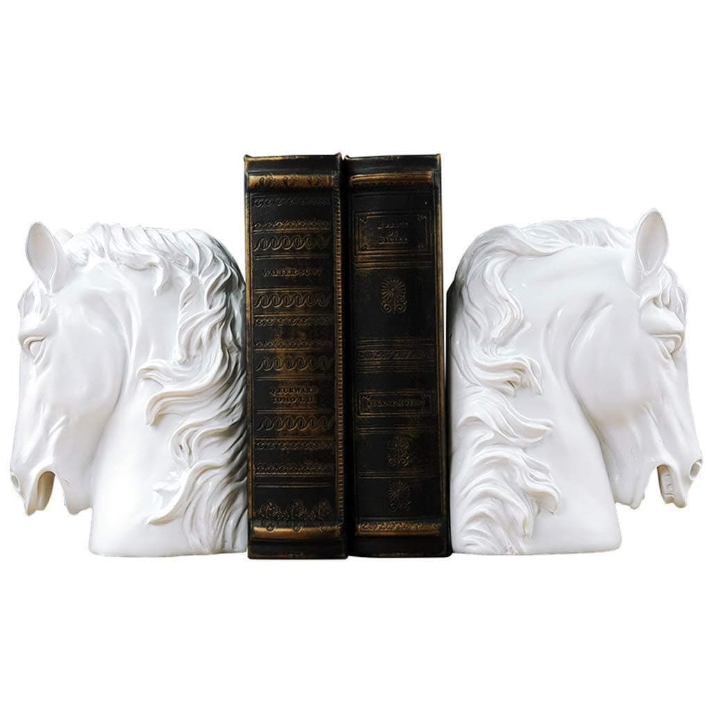 Bookends Creative Horse Head Book File Office Book by Crafts Jewelry Desktop Decoration Book Standing Clip Decoration 12.5x10x16.3cm Storage Unit