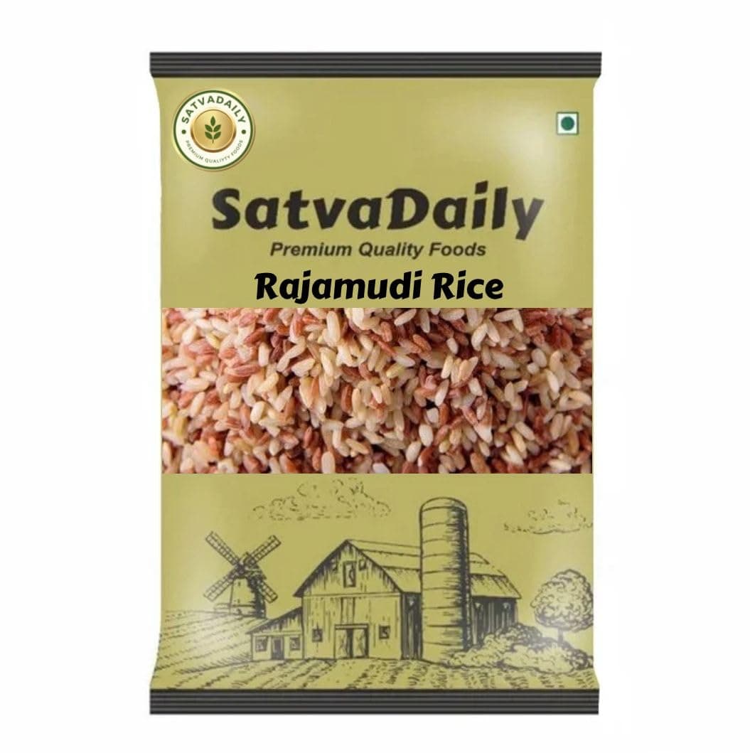 SatvaDaily Rajamudi Rice (Unpolished) 900g | Traditional Organic Rajamudi Arisi | Rajamudi Akki | Rajmudi Biyyam | Long Grain 100% Natural. Naturally Low GI, High in Fibre