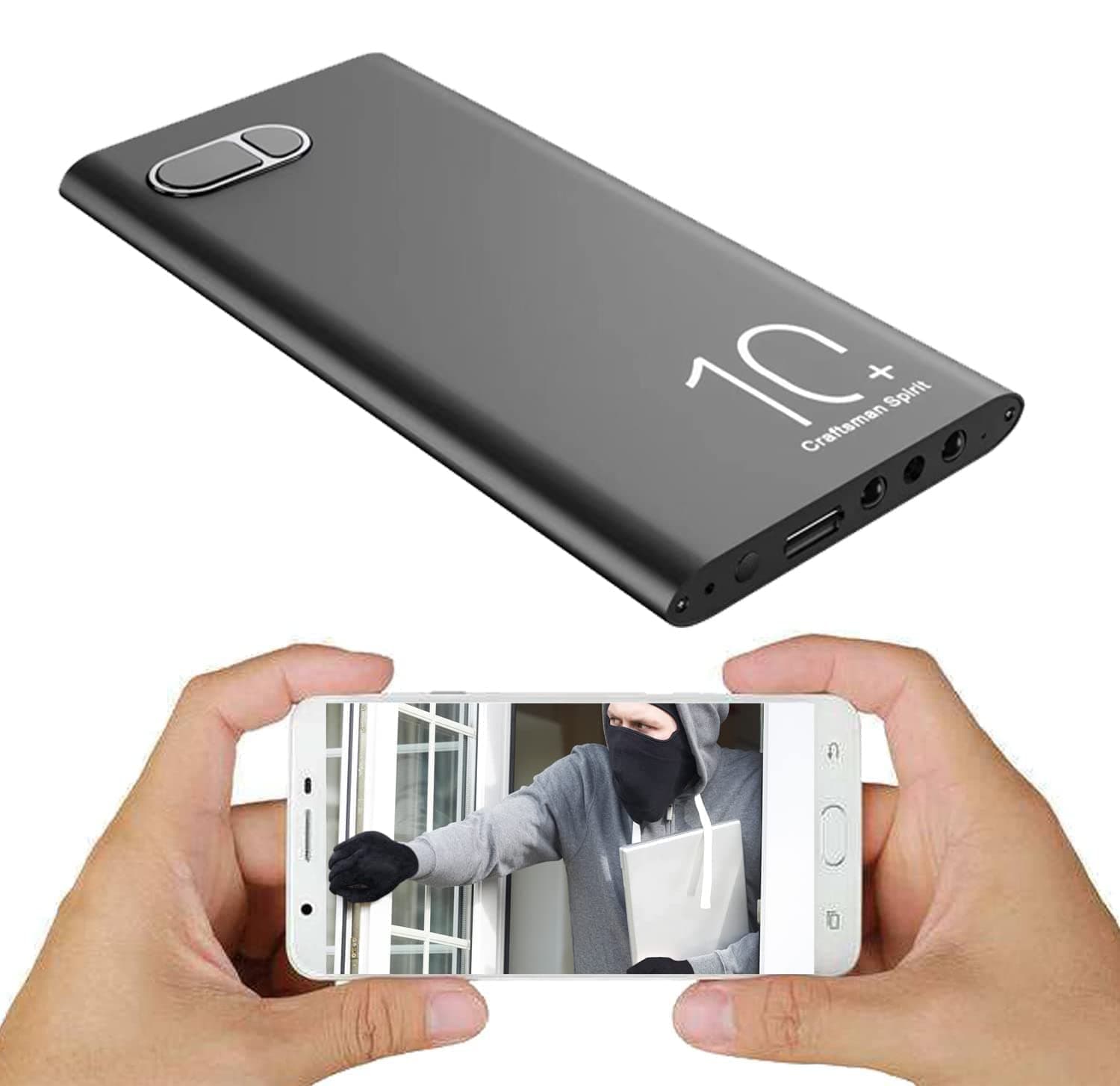 Spy WiFi Power Bank Camera, Audio Video Recorder, 10000mAh with Motion Detection, Live View Real-time Monitoring Anywhere (WiFi PBank)