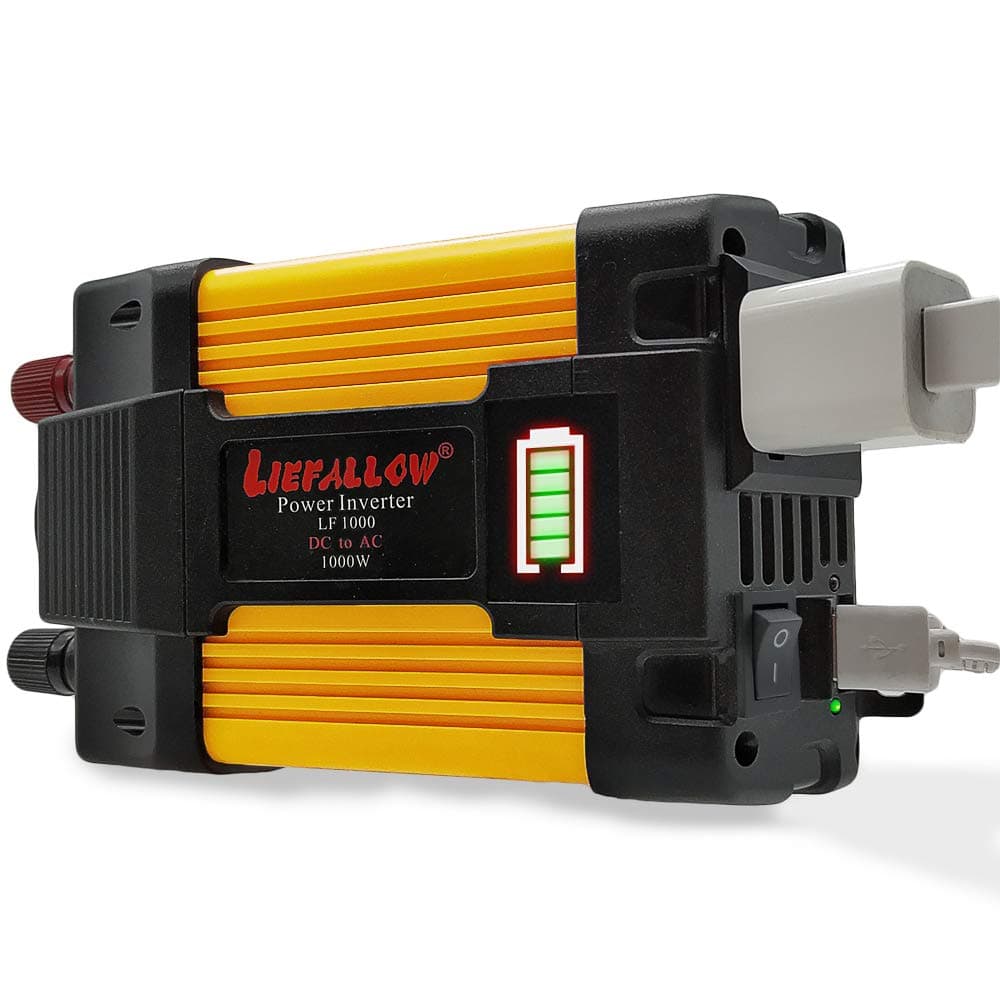 Power Inverter 500W DC 12V to AC110V 120V with 2 USB Ports 5V Output 4.1A for Outdoor Power Source Car Power Inverter