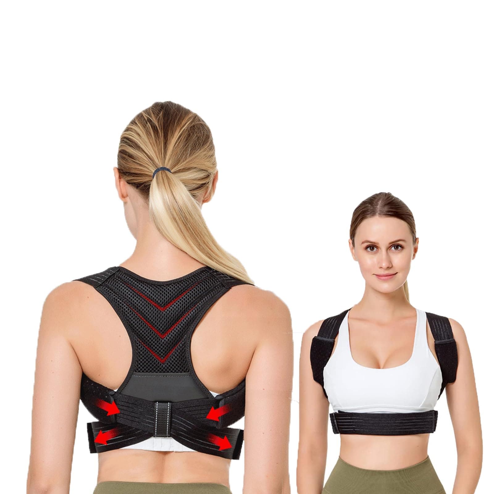 Posture Corrector for Women, Adjustable Upper Back Brace for Kids, Posture Corrector Breathable Back Straightener, Posture Trainer Providing Pain Relief from Neck, Shoulder, Hunching (S/M30’’-36’’)