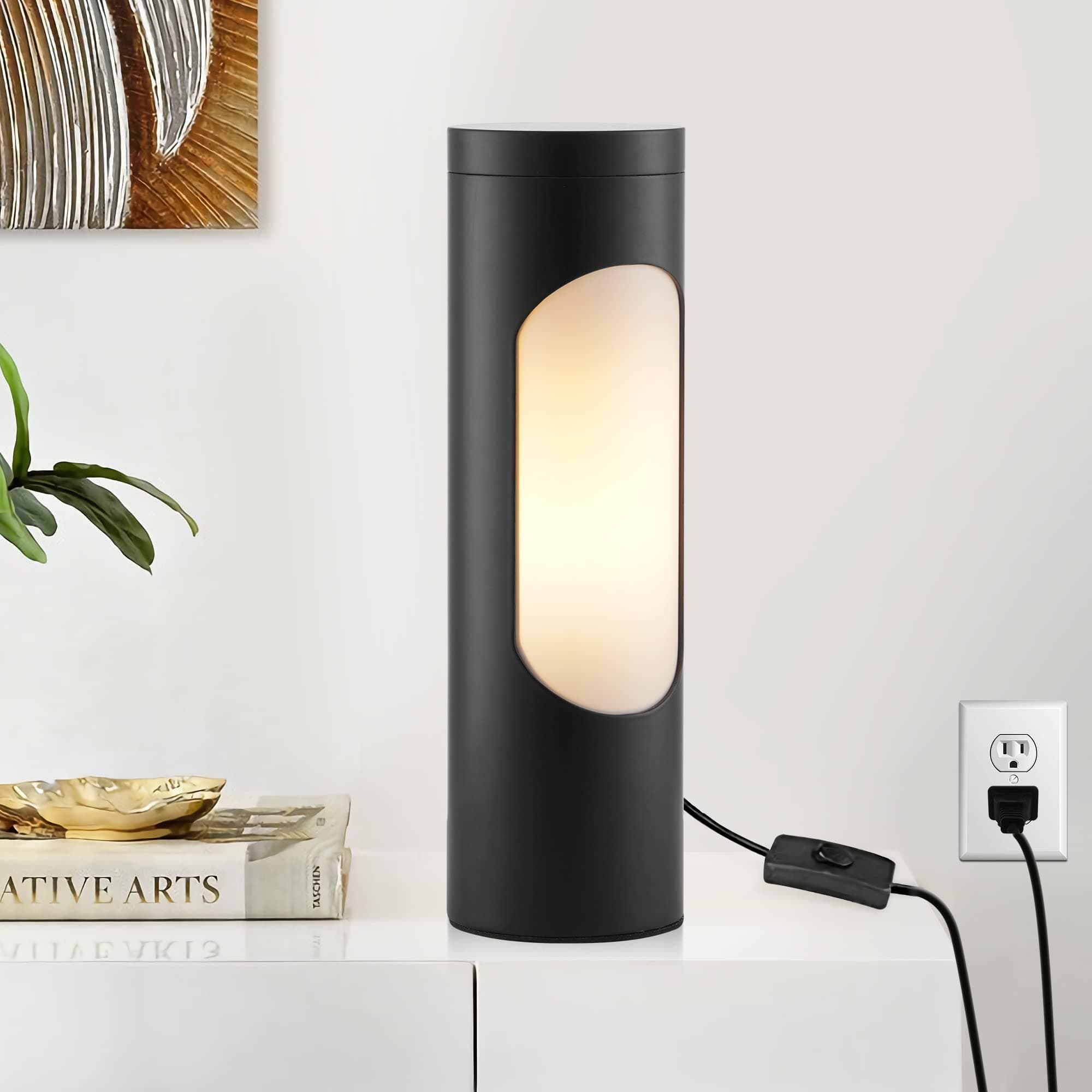 LEDIARY Kosher Lamp for Shabbos, Black Table Lamps and Nightlight for Living Room Bedroom,T10 Bulb Included (4W Eqv 40W, 400LM, 3000K)