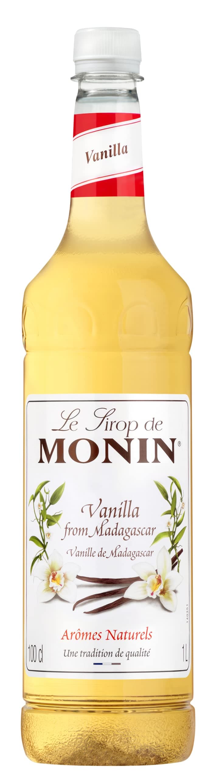 Monin Premium Vanilla Syrup 1L For Coffee And Cocktails. Vegan-Friendly, Allergen-Free, 100 Percent Natural Flavours And Colourings