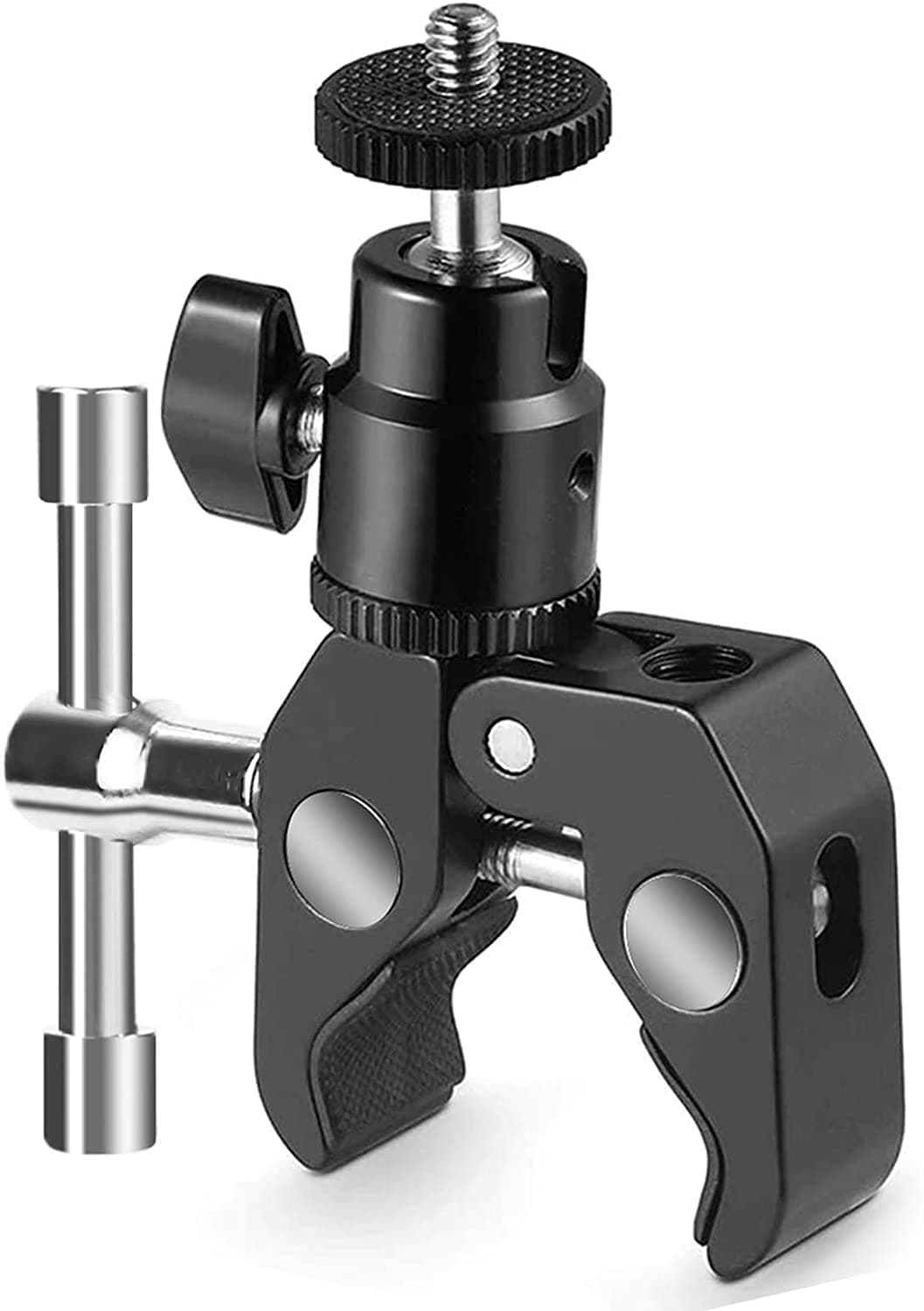 TalenCamera Super Clamp Mount with Ball Head Mount Hot Shoe Adapter with 1/4 Thread for GoPro Hero 9 8 7 6 5 4,DJI Action Cameras, 360 ° Motorcycle Camera Mount