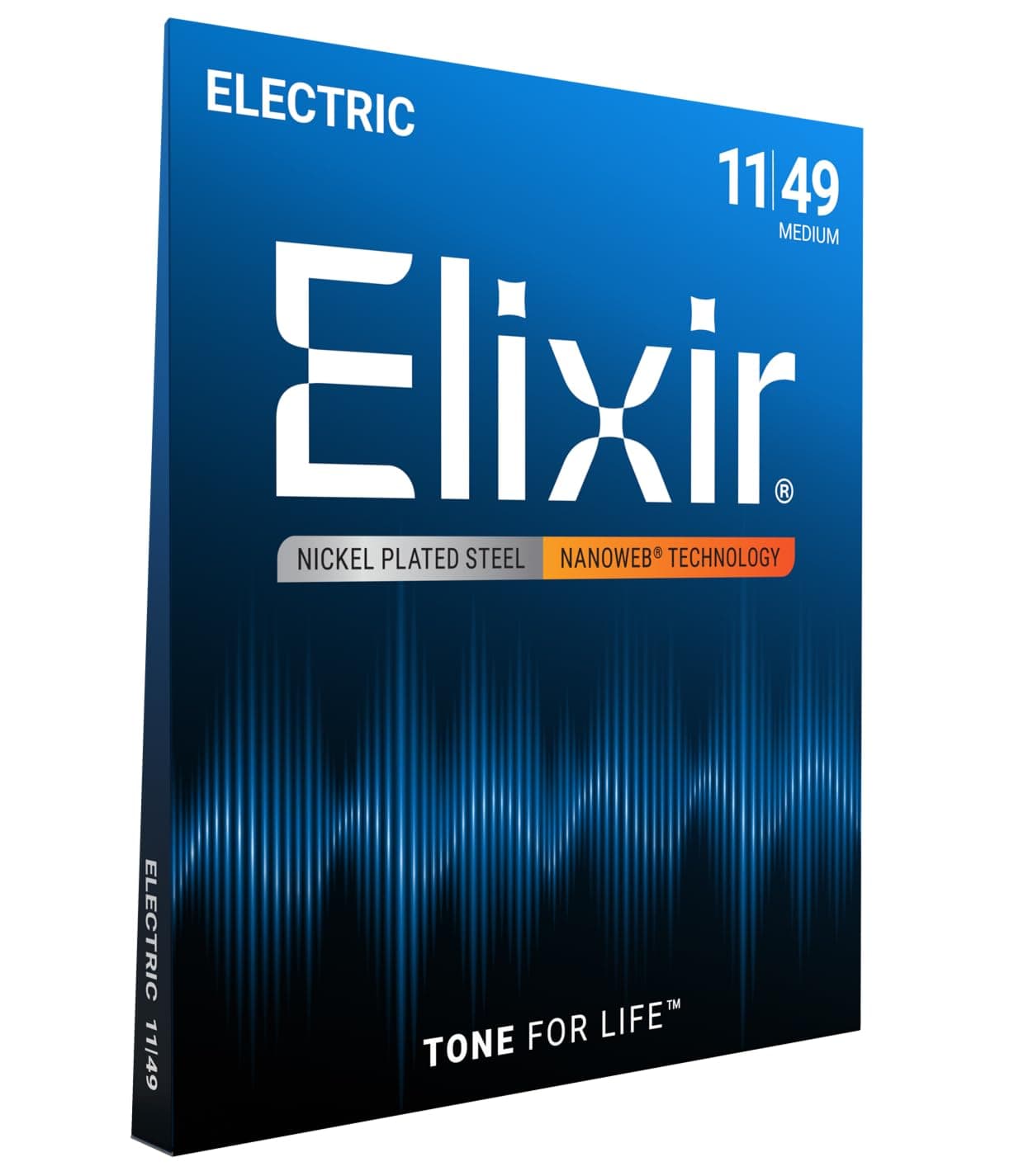 Elixir Strings Electric Guitar Strings w NANOWEB Coating, Medium (.011-.049)