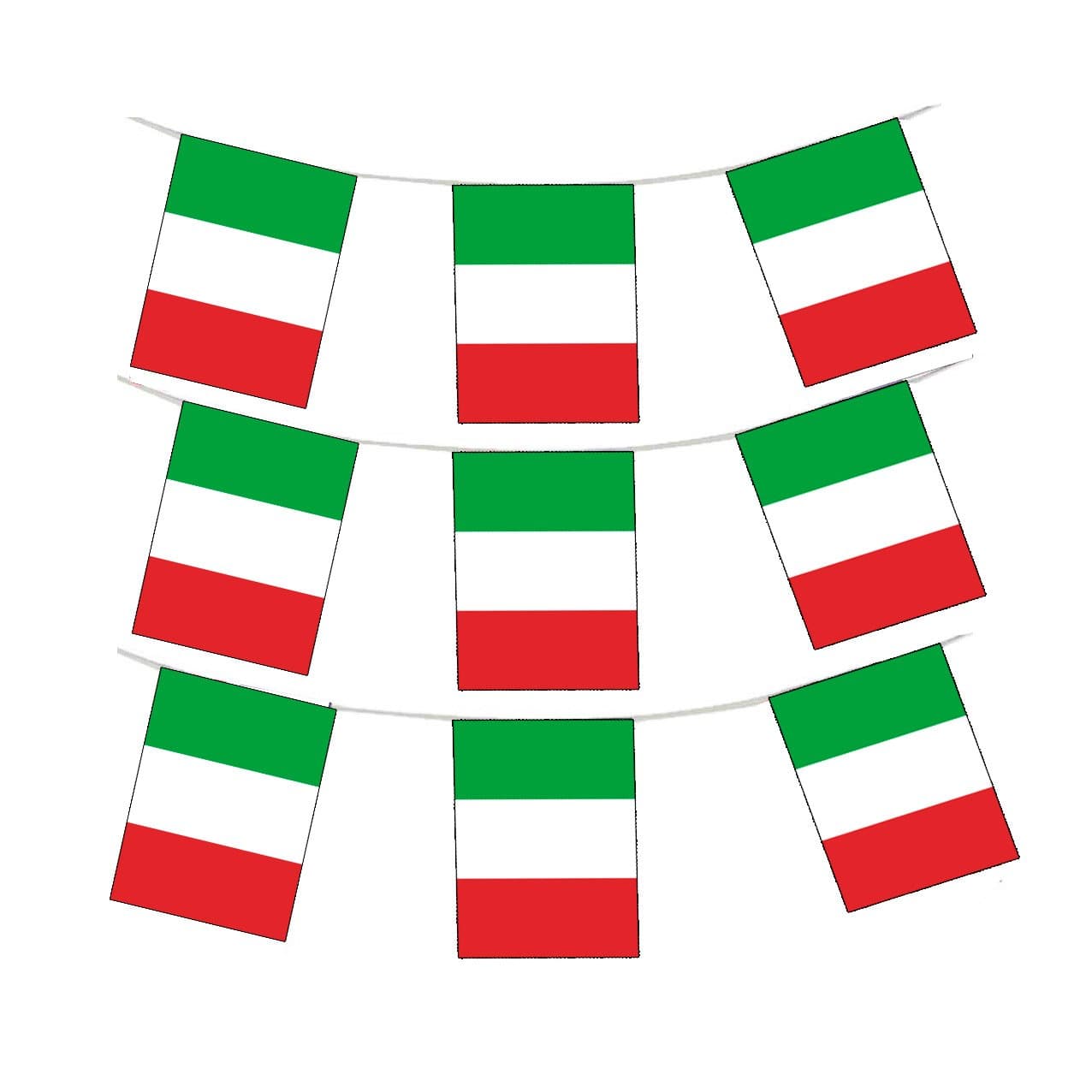 GrassVillage MEGA VALUE 24 Flags Quality Italy flag Bunting 10m/30 FEET Party Decoration Italian Bunting Banner for World Cup 2018 Day or Party Decoration