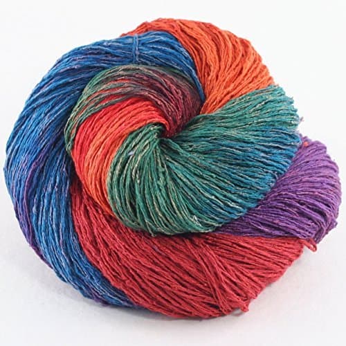 Silk Blend Fingering Weight Yarn 80-20 Rule : Rainbow by Darn Good Yarn