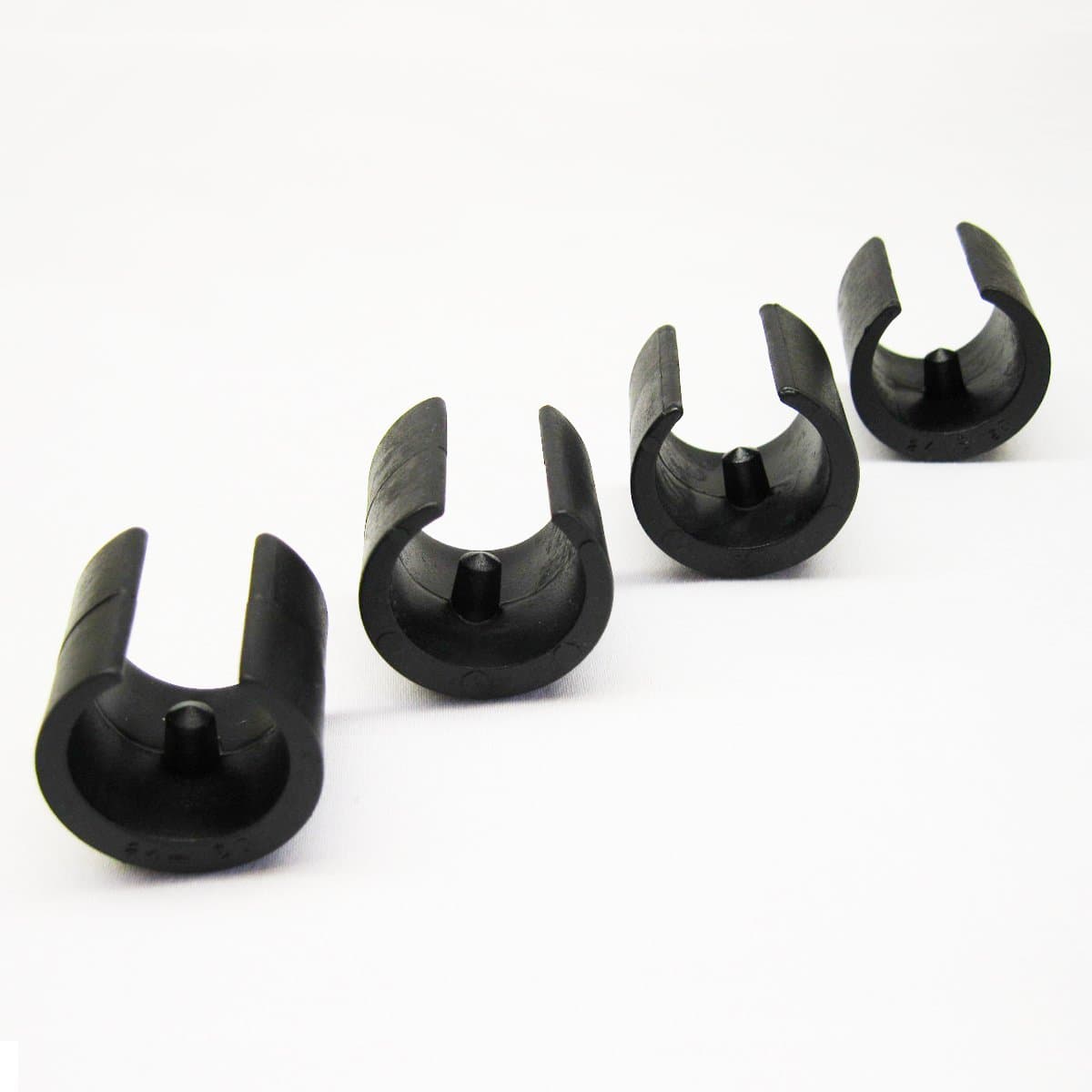Breuer Chair Glides - Replacement Single Prong U-Shape Plastic Caps in Black (Set of 24) - Made in Italy
