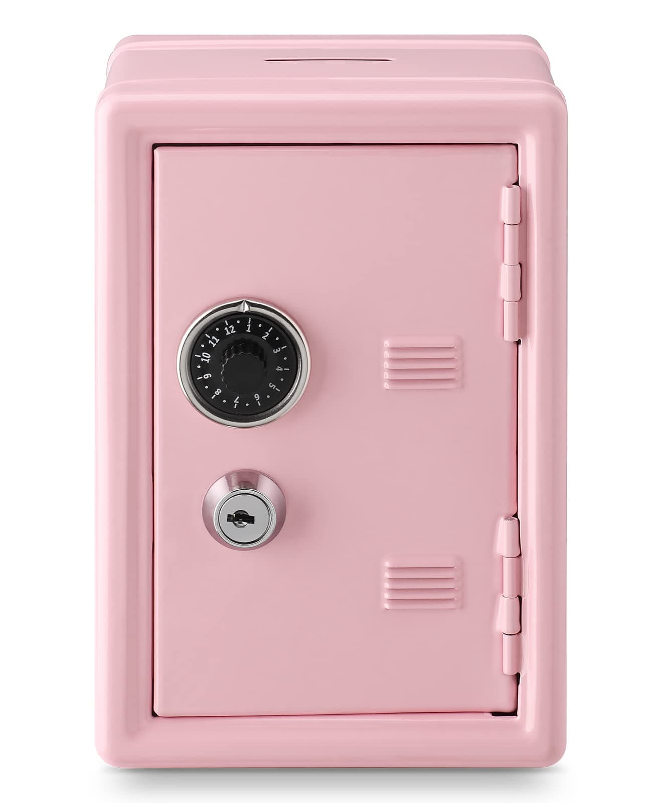 Money Safe and Cash Lock Box, Mini Size Security Safe Box for Money Jewelry and valuables, 4.6"x 4.2"x 6.9" Pink