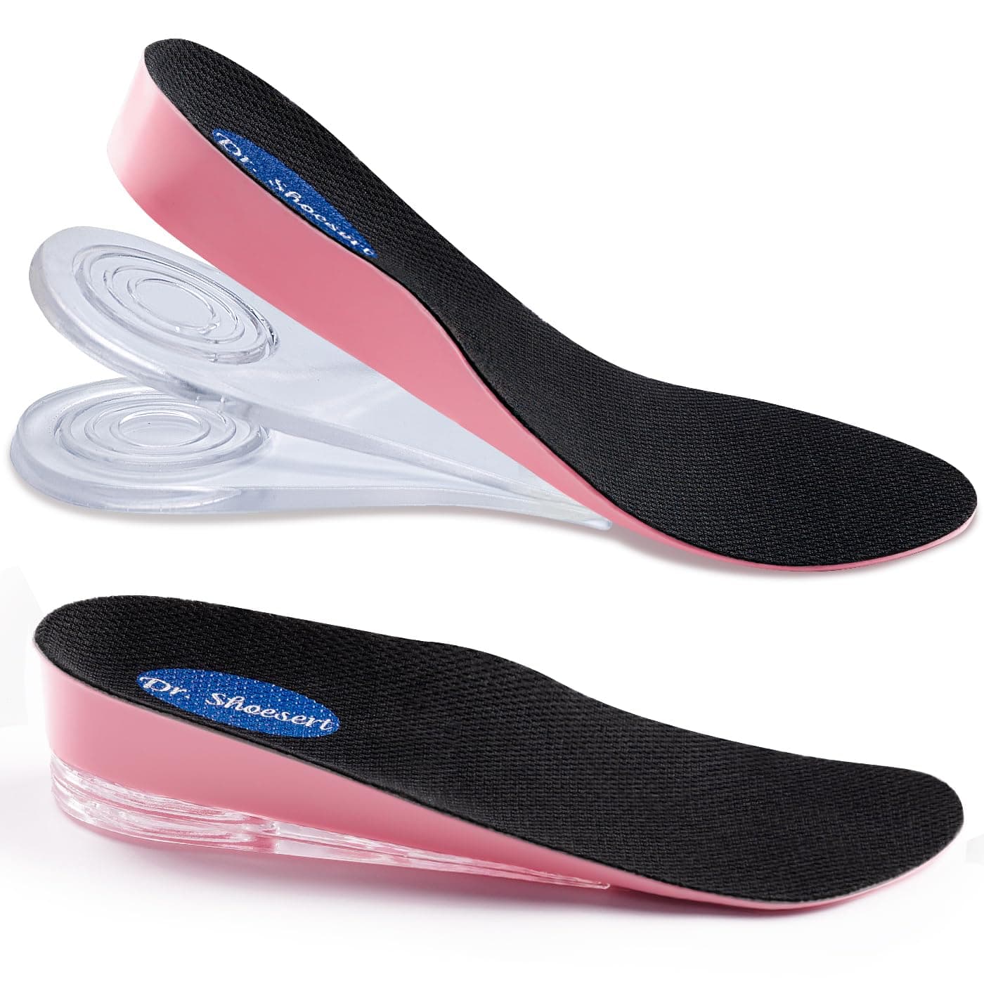 Dr. Shoesert3-Layer Adjustable Height Increase Insoles, 3/4 Length Shock Absorption Cushion Heel Lift Inserts