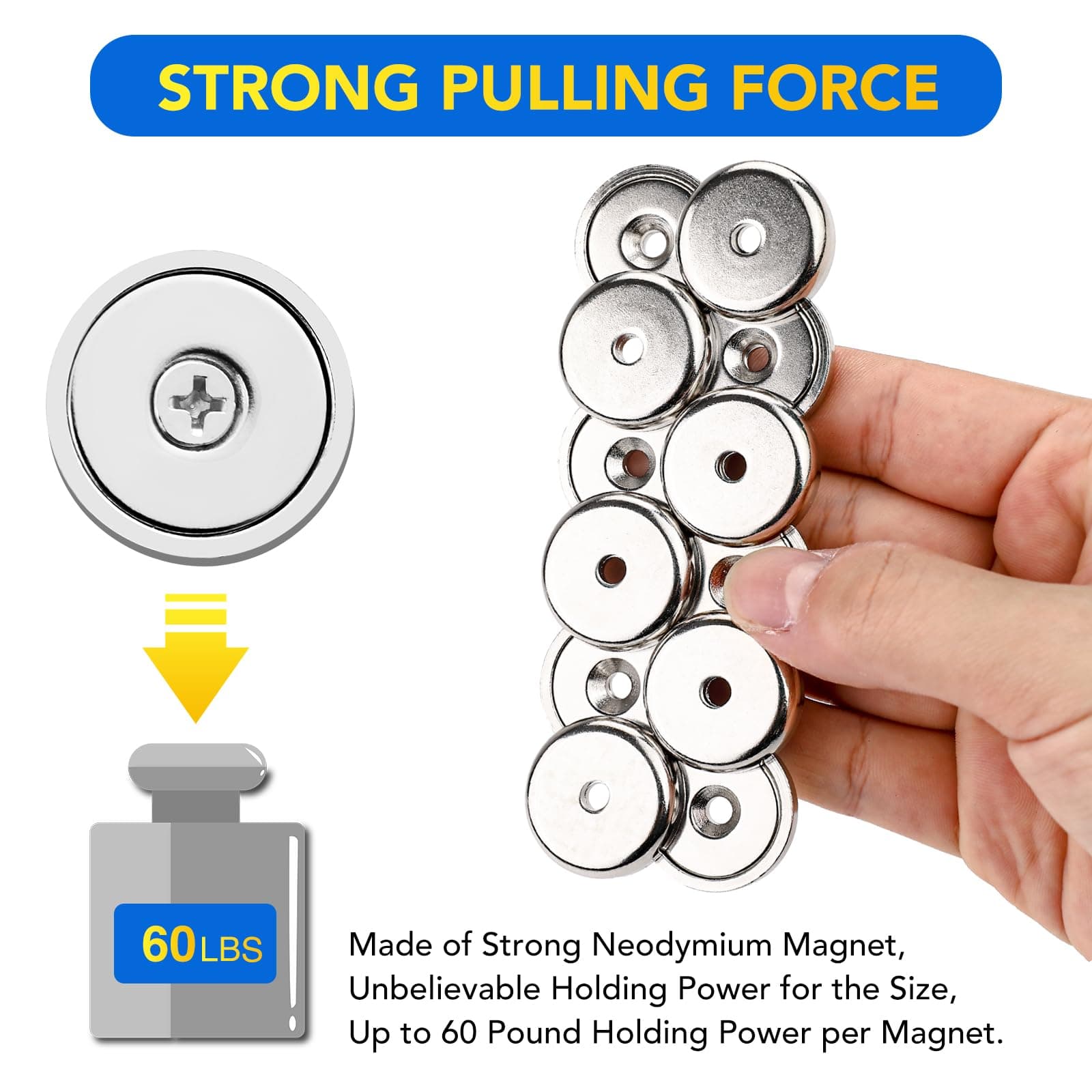 DIYMAG Super Power Rare Earth Cup Magnets NA25-12P 12