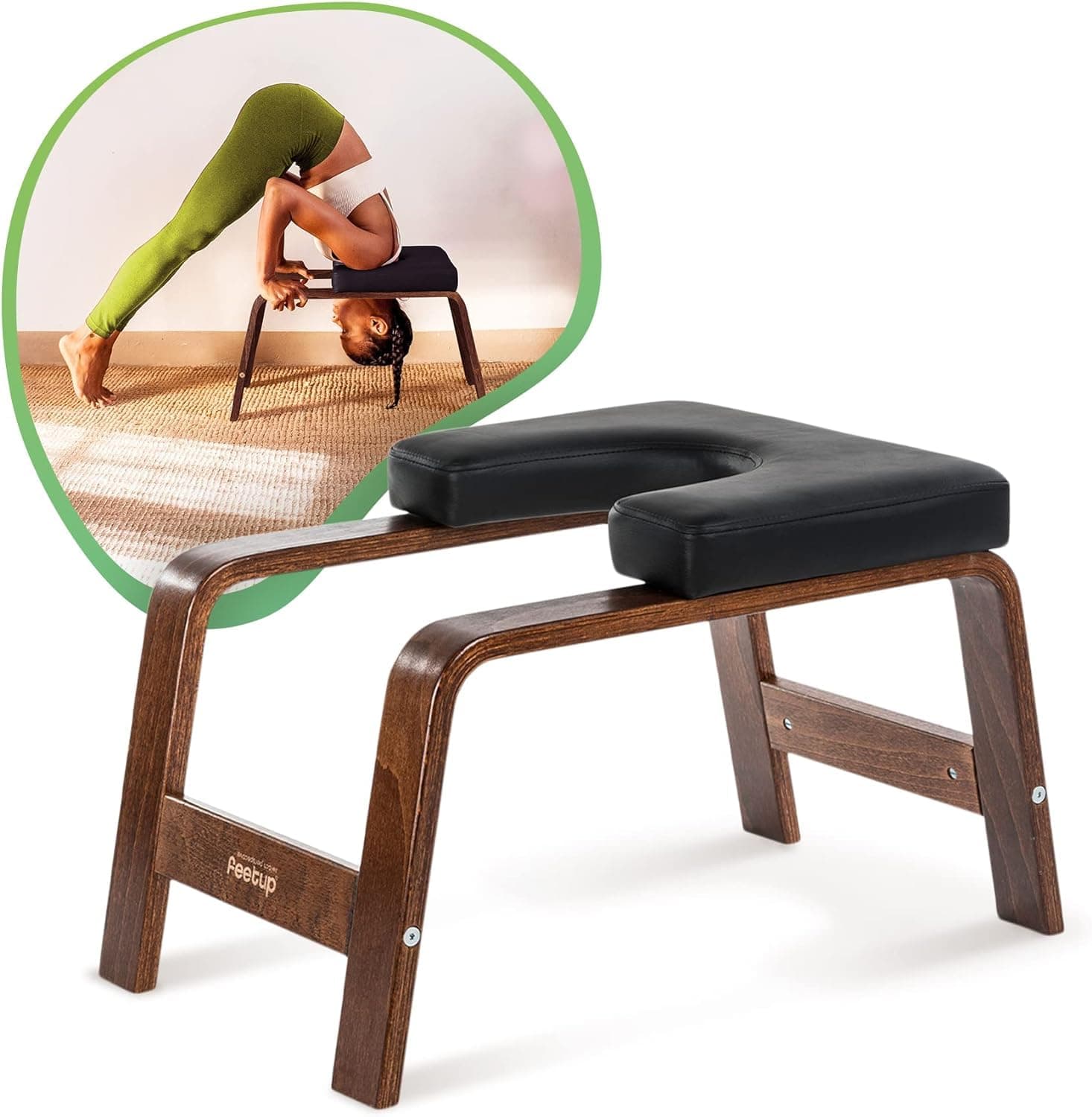 FeetUp - The Original Yoga Headstand Bench, Vegan Handstand Trainer Bench and Stand, Strength Training Inversion Equipment for Relaxation and Strength, Includes App & Starter Kit, #1 Worldwide