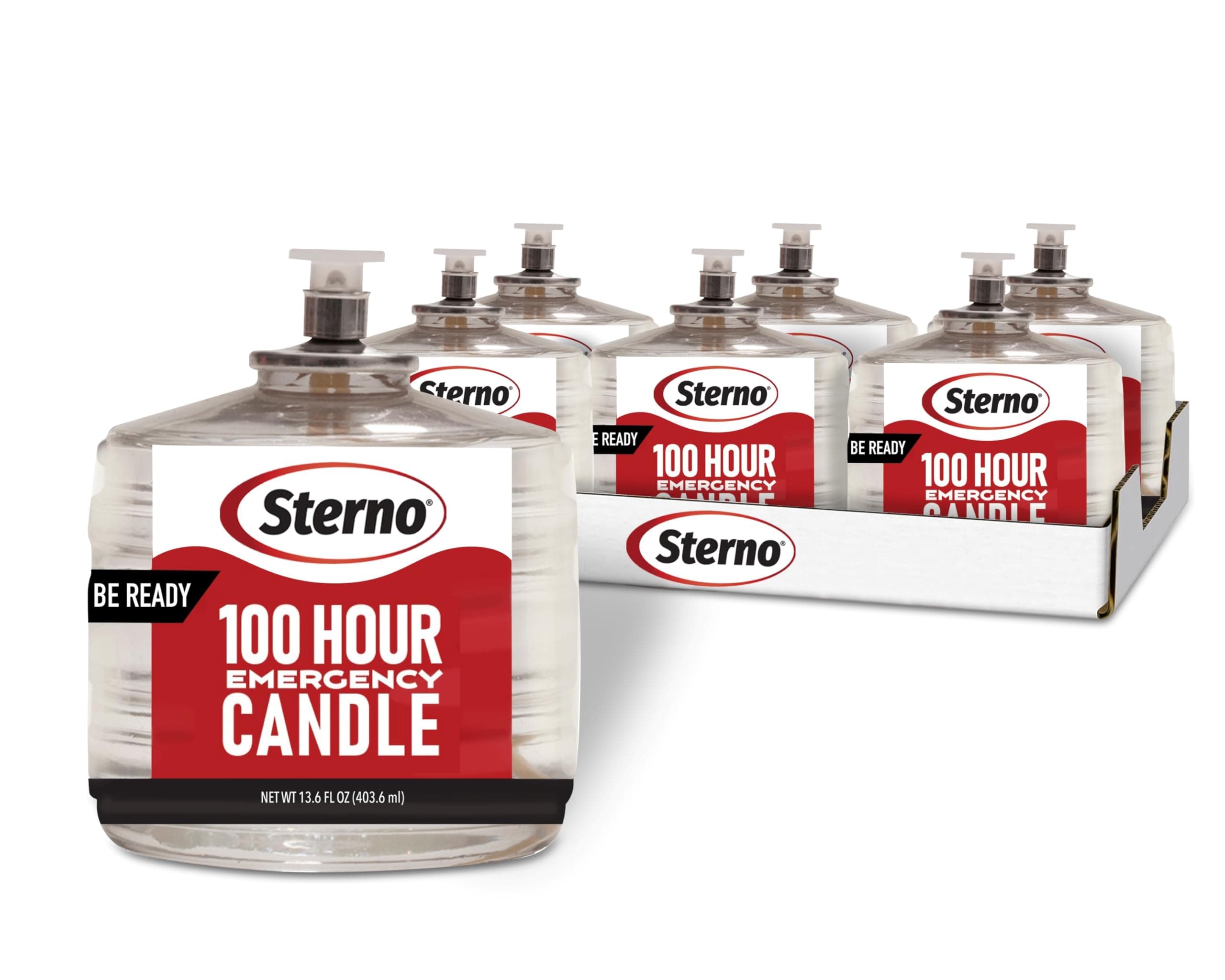 100-Hour Emergency Candles Long Burning Candles - Unscented Candles for Emergencies, Candle Set for Power Outages - Long Lasting Candles, Burns Up to 100 Hours - 6 Liquid Paraffin Candles