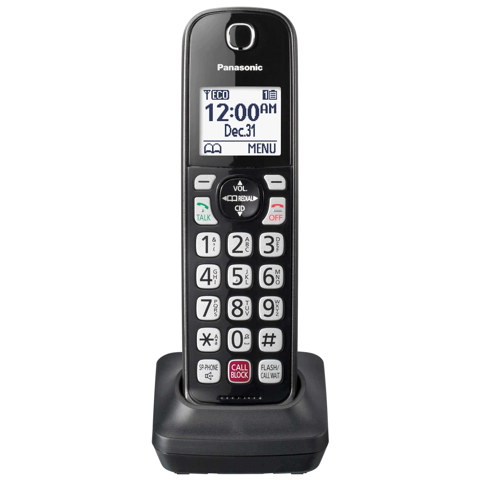 Additional Cordless Phone Handset for use with KX-TGD81x and KX-TGD83x Series Cordless Phone Systems - KX-TGDA83M (Metallic Black)