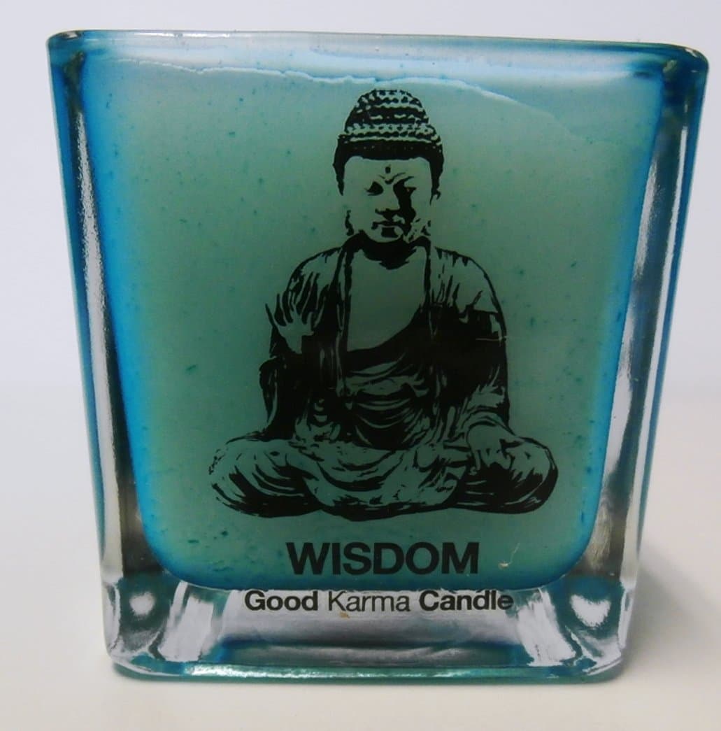 Zensual Good Karma Square Votive Candle, Namaste Collection, Choice of Color (Blue)