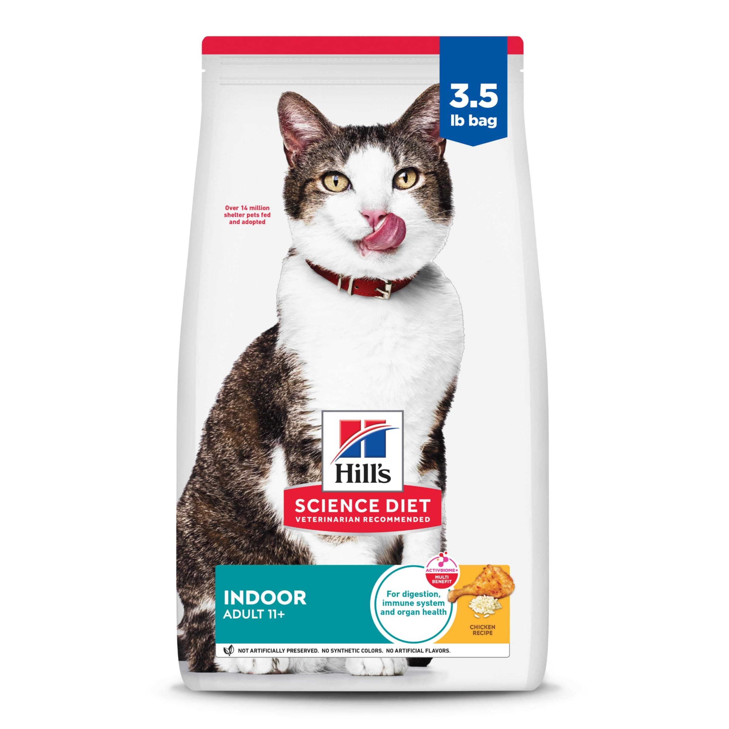 Dry Cat Food, Adult 11+ for Senior Cats, Indoor, Chicken Recipe 3.5 lb 2529