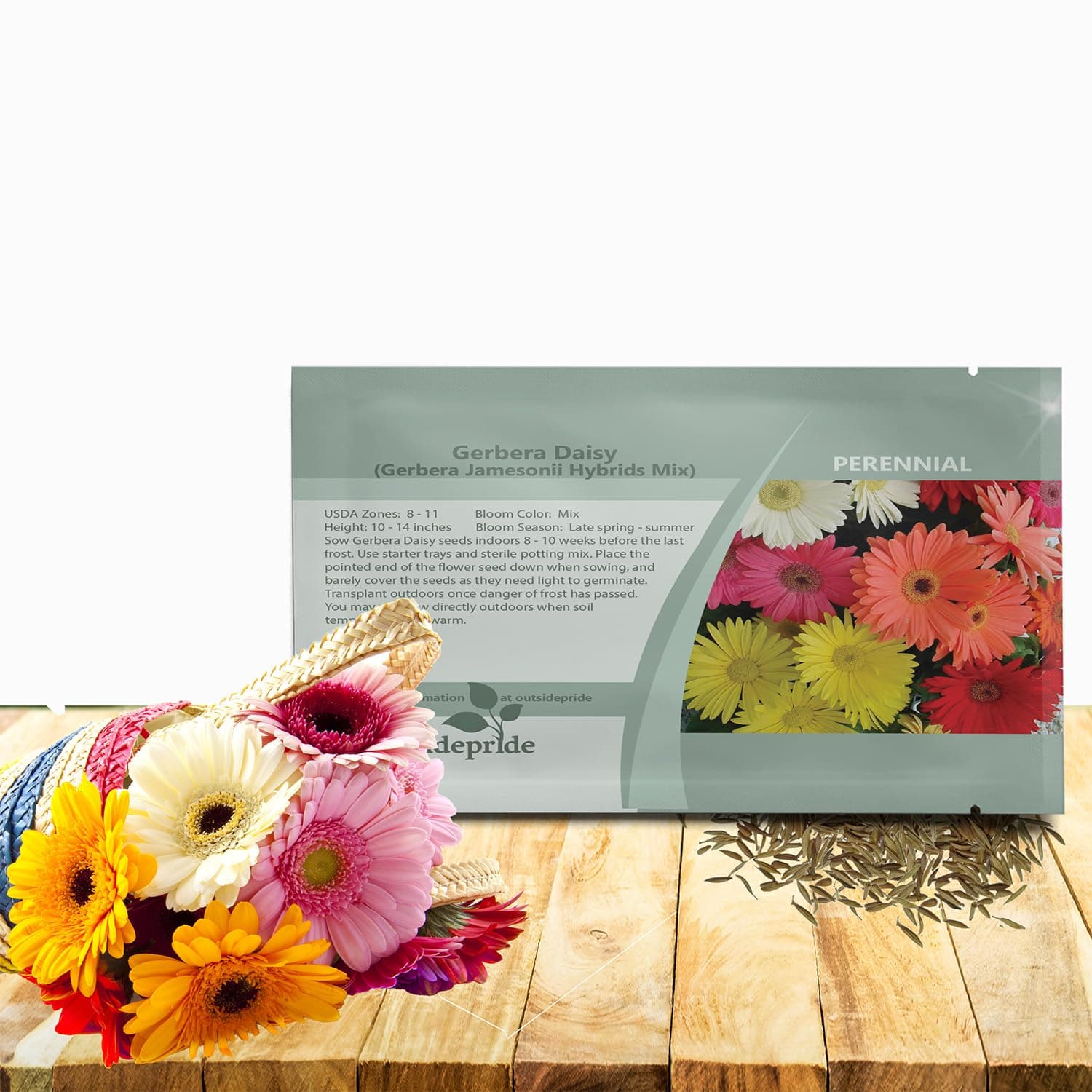 Outsidepride Hybrids Mix Gerbera Seeds - 100 Pcs Perennial, Compact & Low Maintenance, Flower Seeds for Planting w/Vibrant Mixed Blooms, Ideal for Garden Landscaping & Cut Flower Arrangements