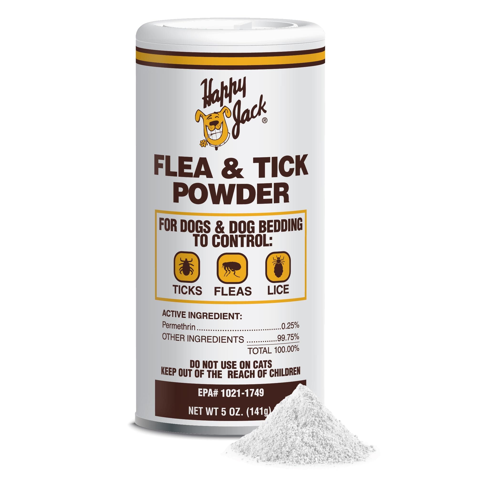 Flea and Tick Powder for Dogs & Puppies, Flea Powder for Flea Treatment & Control, Kills Pests, Ticks & Lice, Odorless & Non-Staining, Dust on Sleeping Quarters & Dogs (5 oz)
