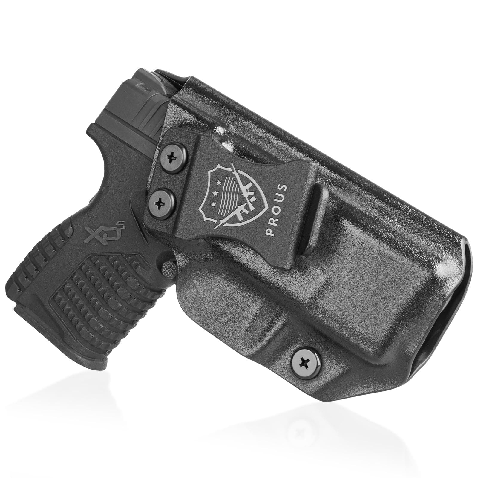 PROUS IWB Kydex Holster - Fits S&W Bodyguard 2.0/ SD9 VE & SD40 VE/M&P Shield Plus, Sig P238/ P938, Springfield XD-S 3.3 & XD-S MOD.2 OSP 3.3, G48, LCP II/2, Adjustable Cant & Retention, Right