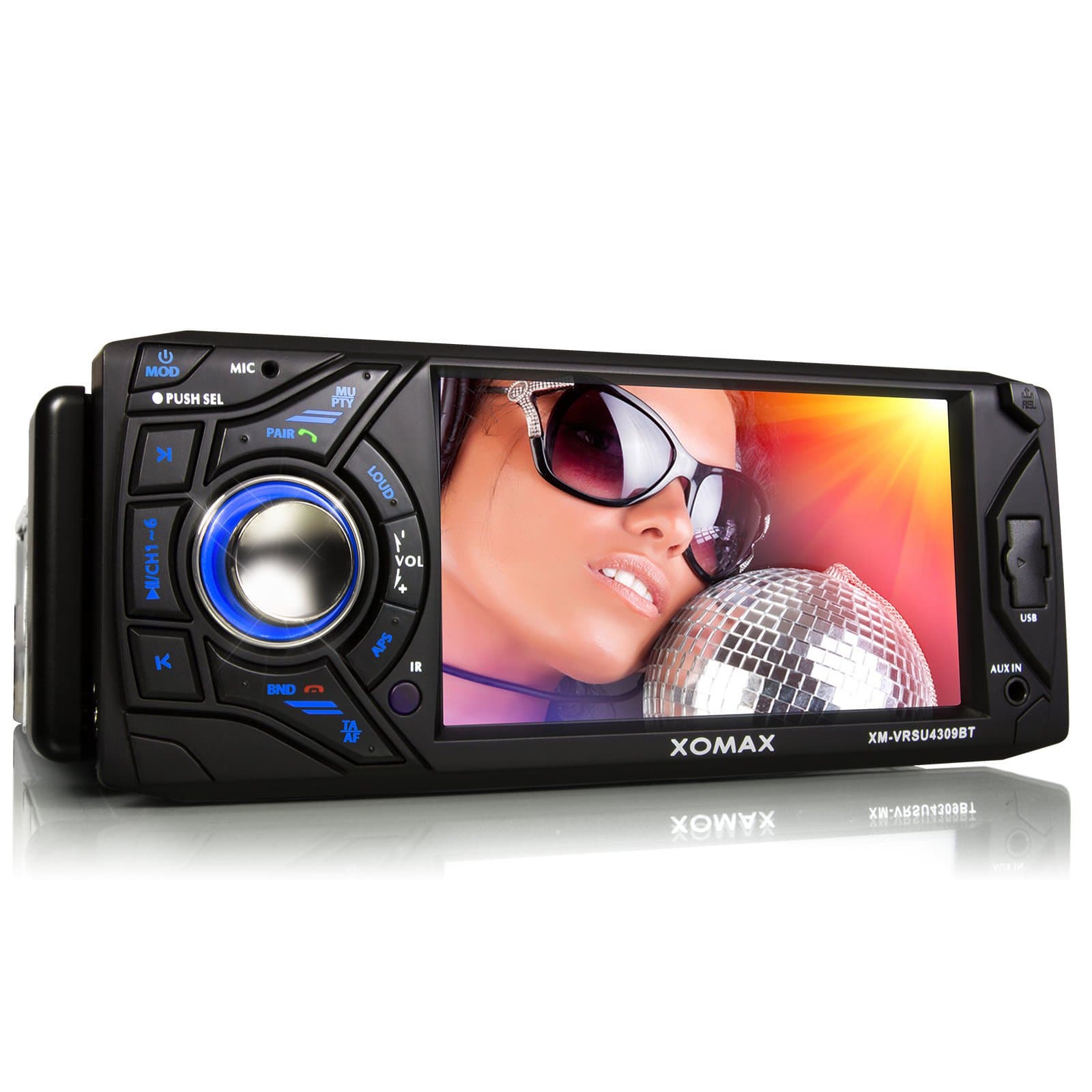 XOMAX XM-VRSU4309BT Car stereowith 4.3" touchscreen I USB, SD, AUX I Bluetooth I 1 DIN