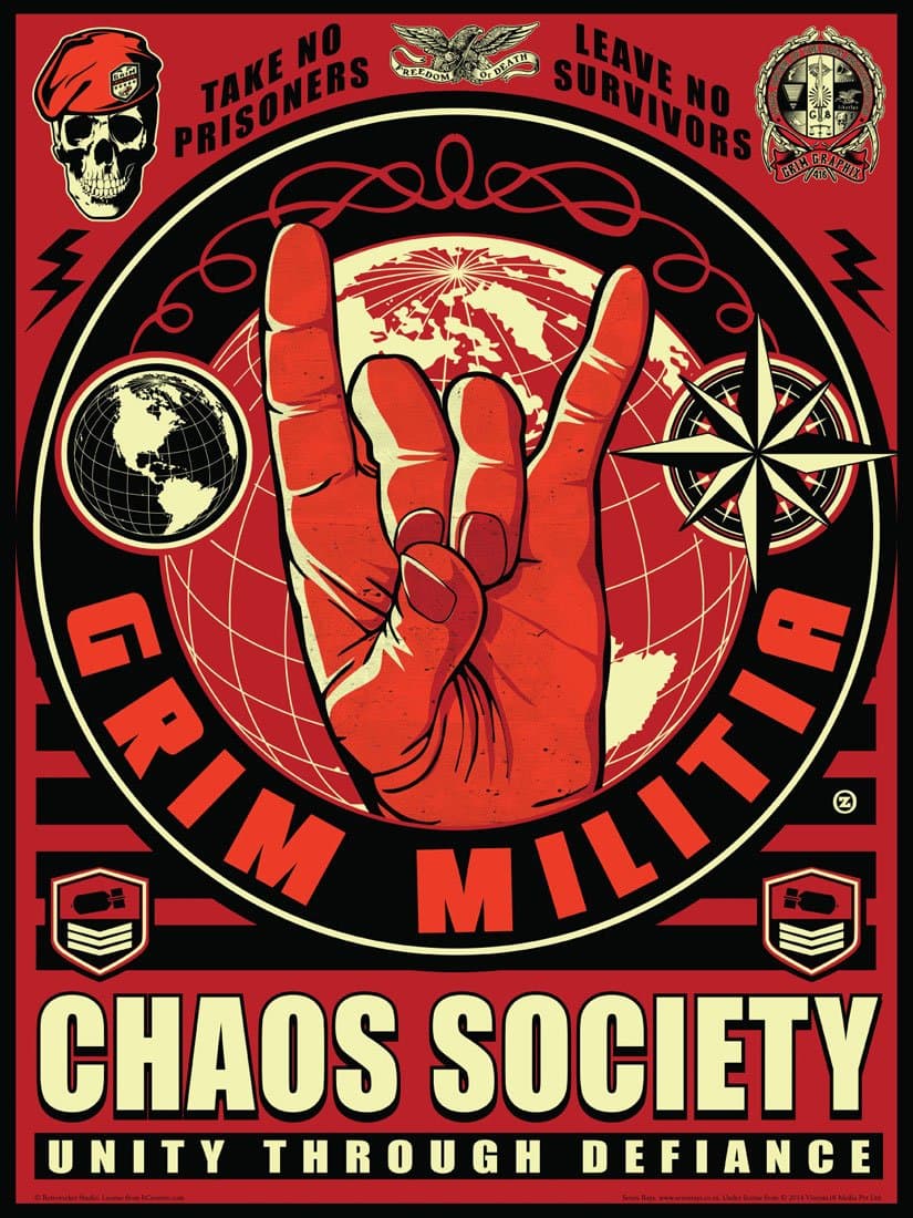 Bcreative Chaos Society Unity Through Defiance (Officially Licensed) Poster Small 12 X 16 inches