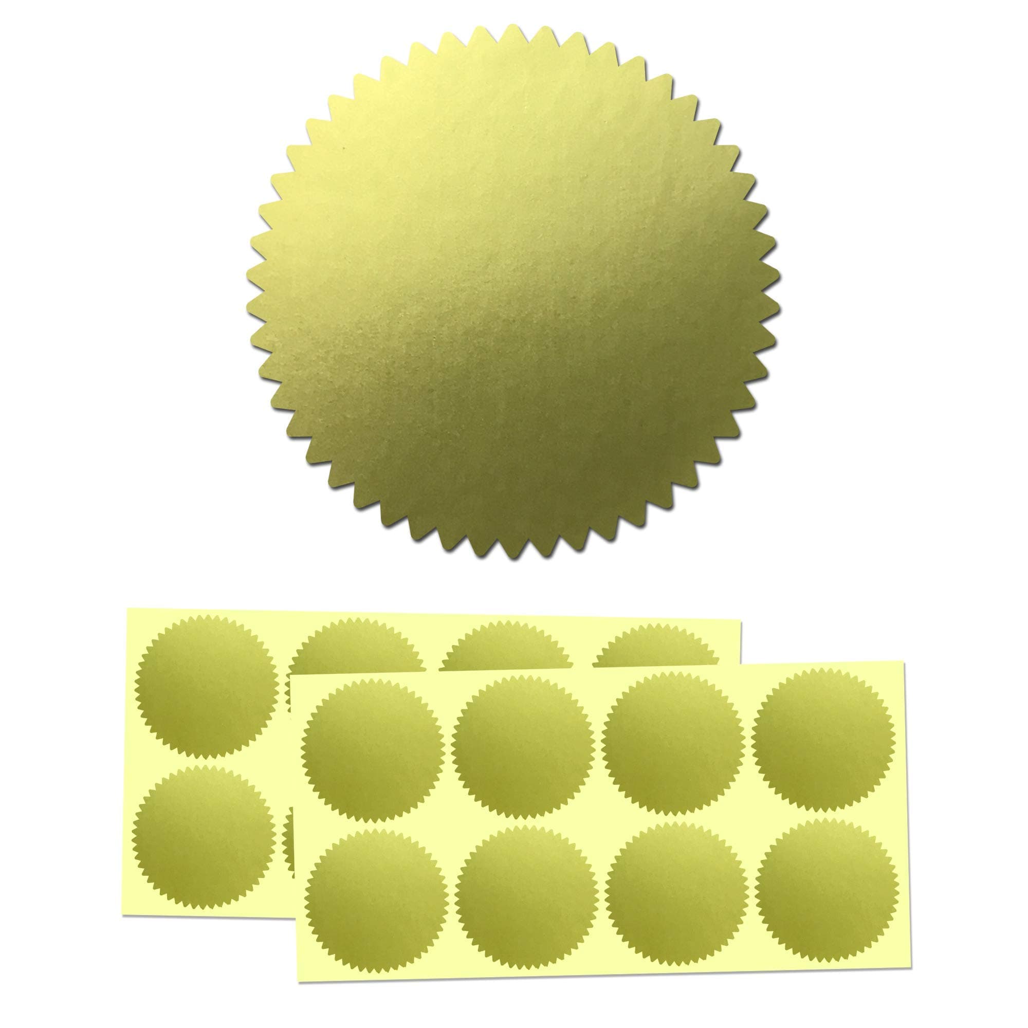 200 Pack, 2" Certificate Award Seals Stickers - Gold