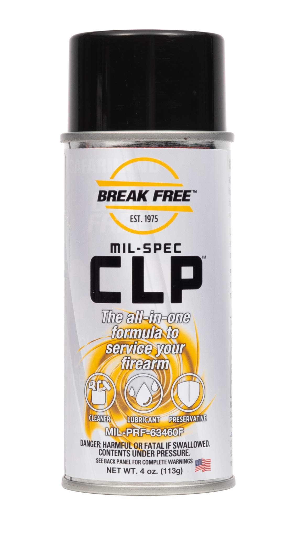 Break Free CLP Cleaner Lubricant and Preservative Gun Cleaner, CLP-2, Aerosol Spray, Synthetic Oil, 4 oz