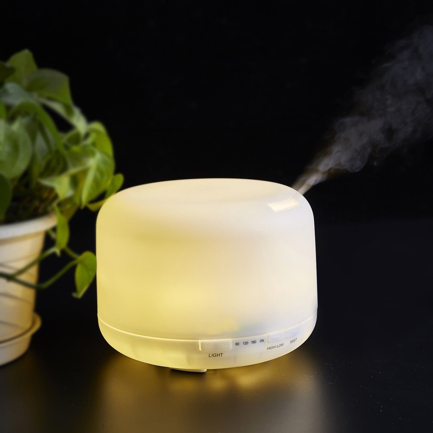 Aroma Diffuser Ultrasonic Humidifier -7 LED Color Changing Lamp Light Lonizer -3 Times Settings -500ml Aromatherapy Air Mist Purifier