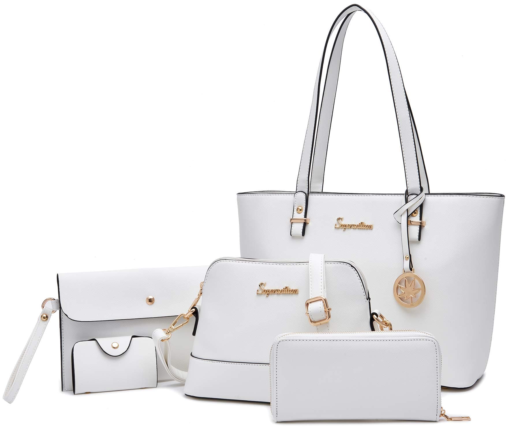 Handbags and Purses for Women Shoulder Tote Bags Top Handle Satchel Purse Set 5pcs