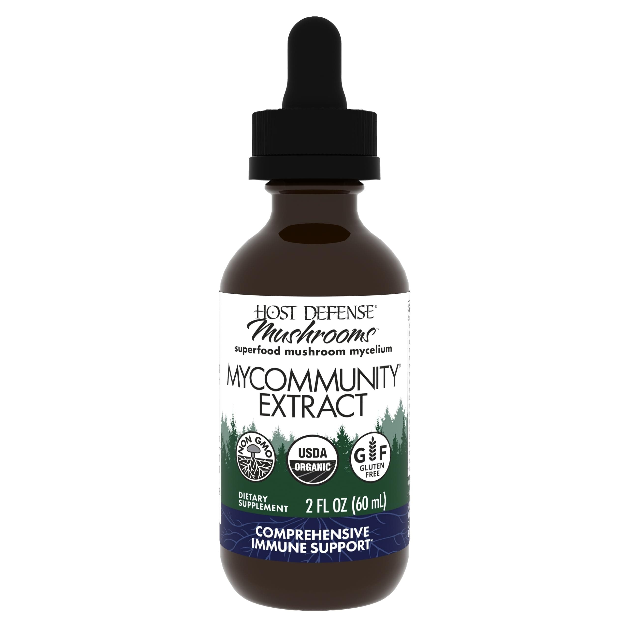 MyCommunity Extract - 17 Species Blend Mushroom Supplement for Immune Support - Extract with Lion's Mane, Reishi, Chaga, Cordyceps, Turkey Tail & More - 2 fl oz (60 Servings)*