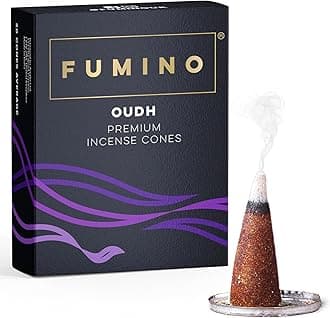 Fumino® Oudh Fresh Incense Cones 15 per Box Masala Agarbatti Joss Scent Fragrance for Relaxation and Meditation, Home and House Decor