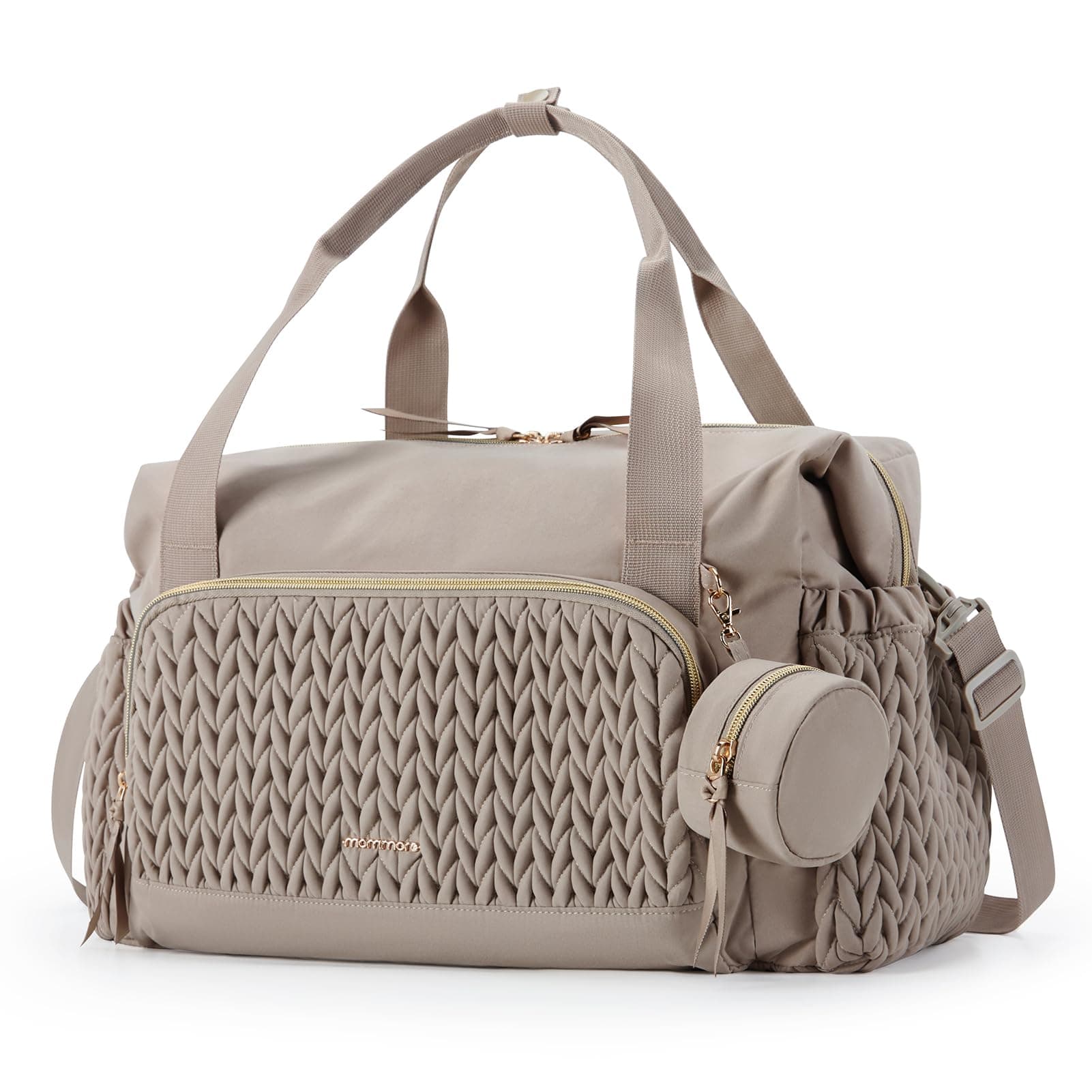 mommoreおむつバッグトート、大容量旅行用おむつバッグ、労働配達用病院バッグ、おしゃぶりケース付きベビーバッグ