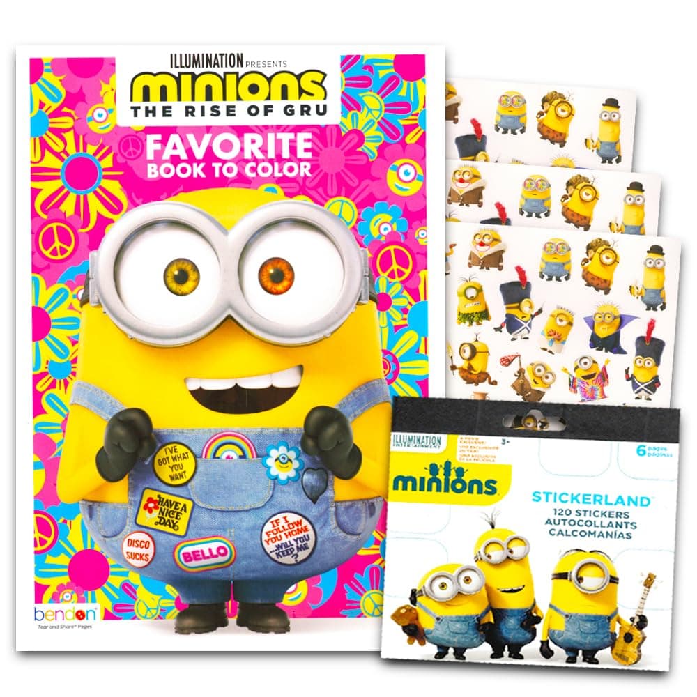 Despicable Me Minions Coloring Book with Stickers ~ 100 Minions Stickers