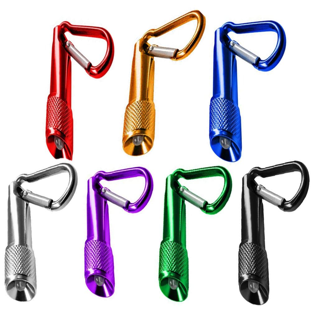 7pcs Mini LED Keychain Flashlight, Battery Powered Torch Light, for Camping, Hiking, Hunting, Backpacking, Fishing and other Outdoor Activities. (7 Colors)