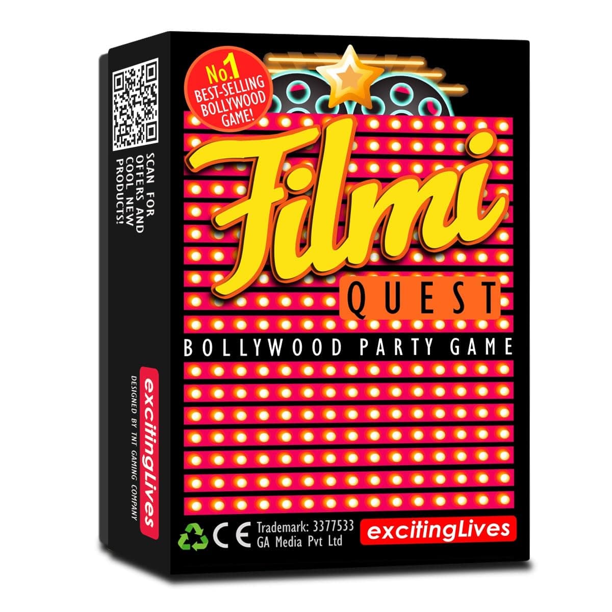 exciting Lives Bollywood Movie Quest Trivia Card Game Bollywood Party Game Guess Movies Songs Actors Dialogues -150 Cards Fun Game Night Entertainment Game for Family Friends Adults