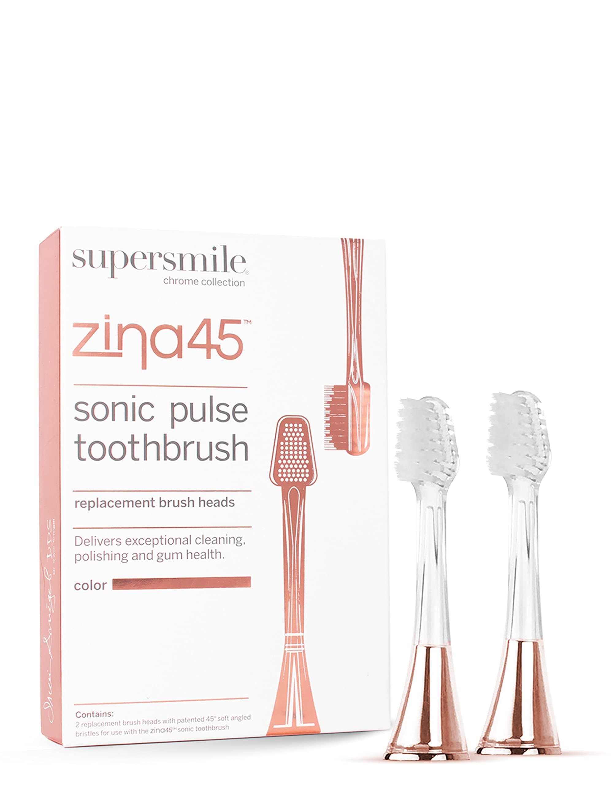 Zina45 Replacement Brush Heads for Sonic Pulse Toothbrush