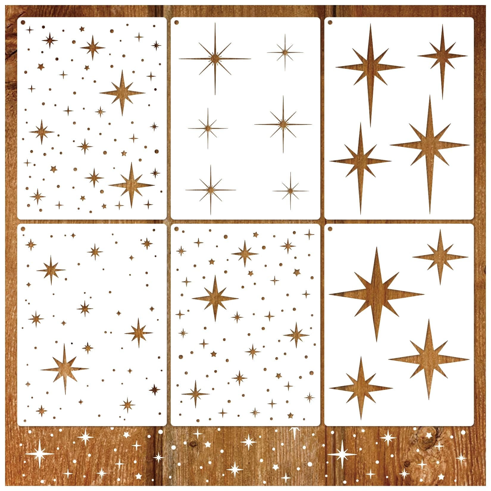 Large Star Stencil for Painting Reusable Paint Stencils for Walls Twinkle Star Wall Drawing Stencils for Painting on Wood Craft Canvas Fabric Home Decoration(Twinkle Stars)