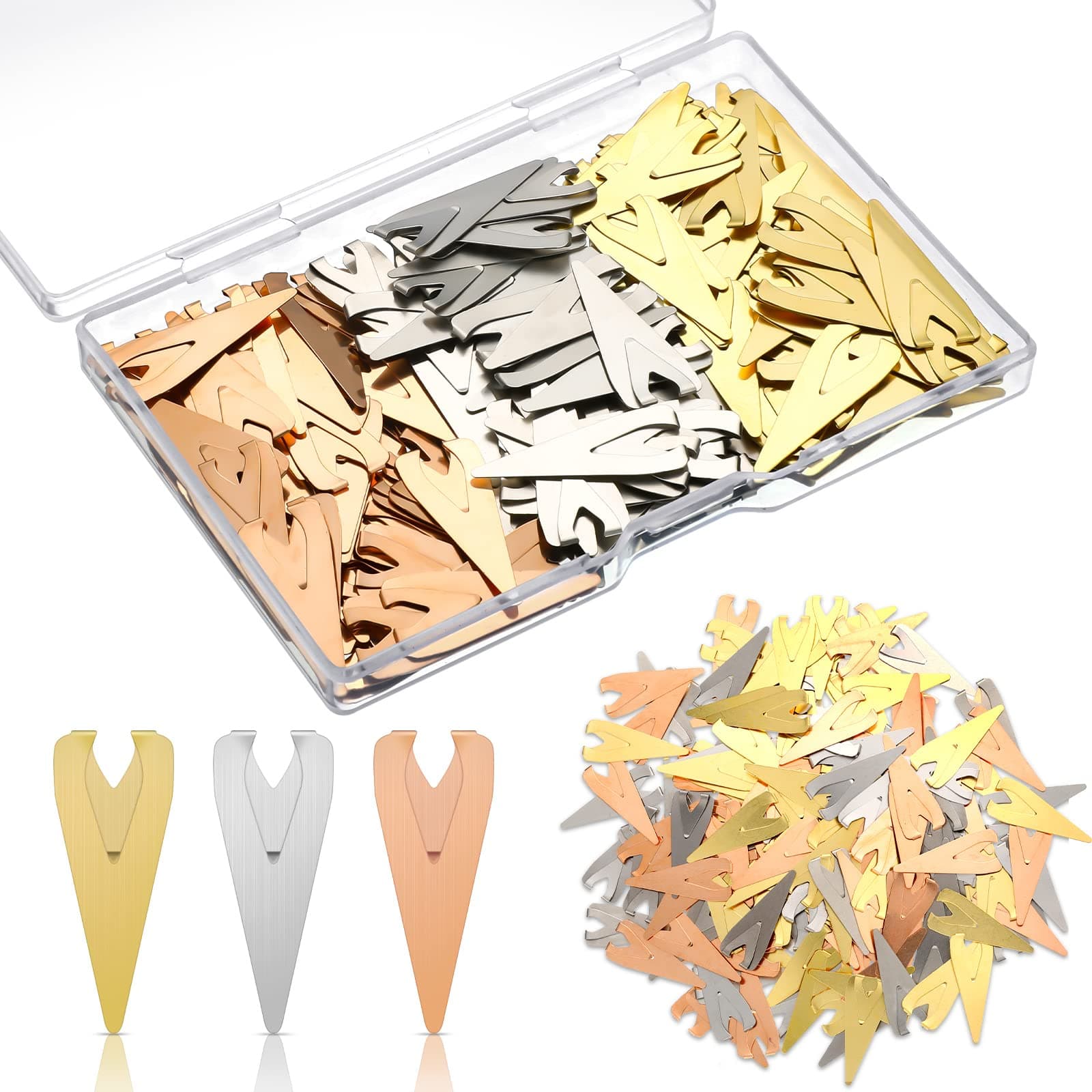 180 Pieces Book Darts Tin Mixed Metals Bookmarkers Thin Line Bookmarks Silver Gold Orange Book Markers Brass Page Darts Mixed Book Markers for Women Men Teen Students Readers Book Lovers